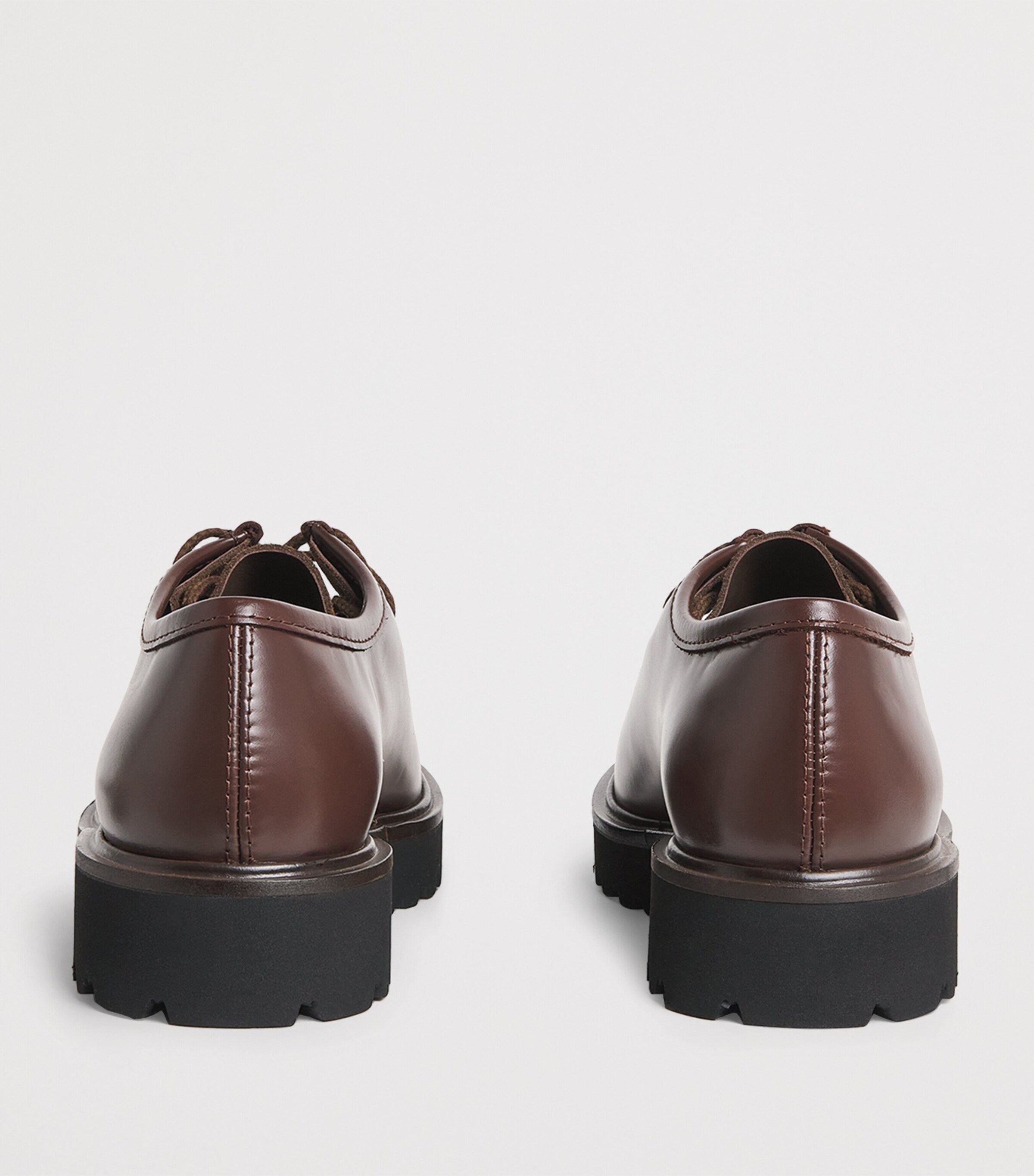 Leather Suede-Vamp Boat Shoes COFFEE Image 3