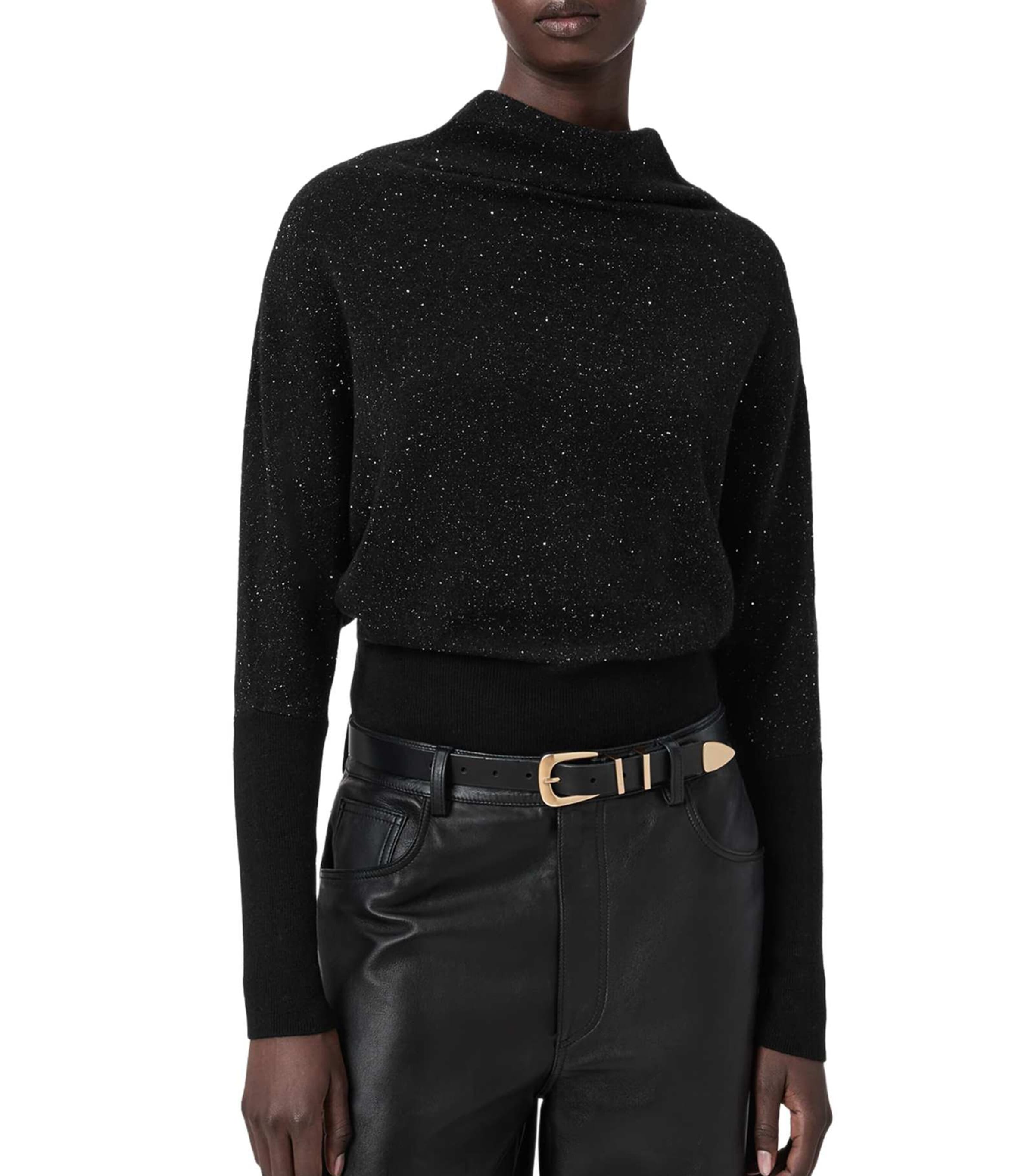 Wool-Blend Sparkle Ridley Sweater BLACK Image 3
