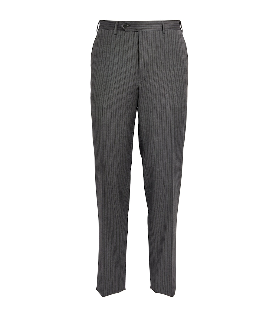 Canali Mens Wool Morning Suit Trousers Grey Image 1