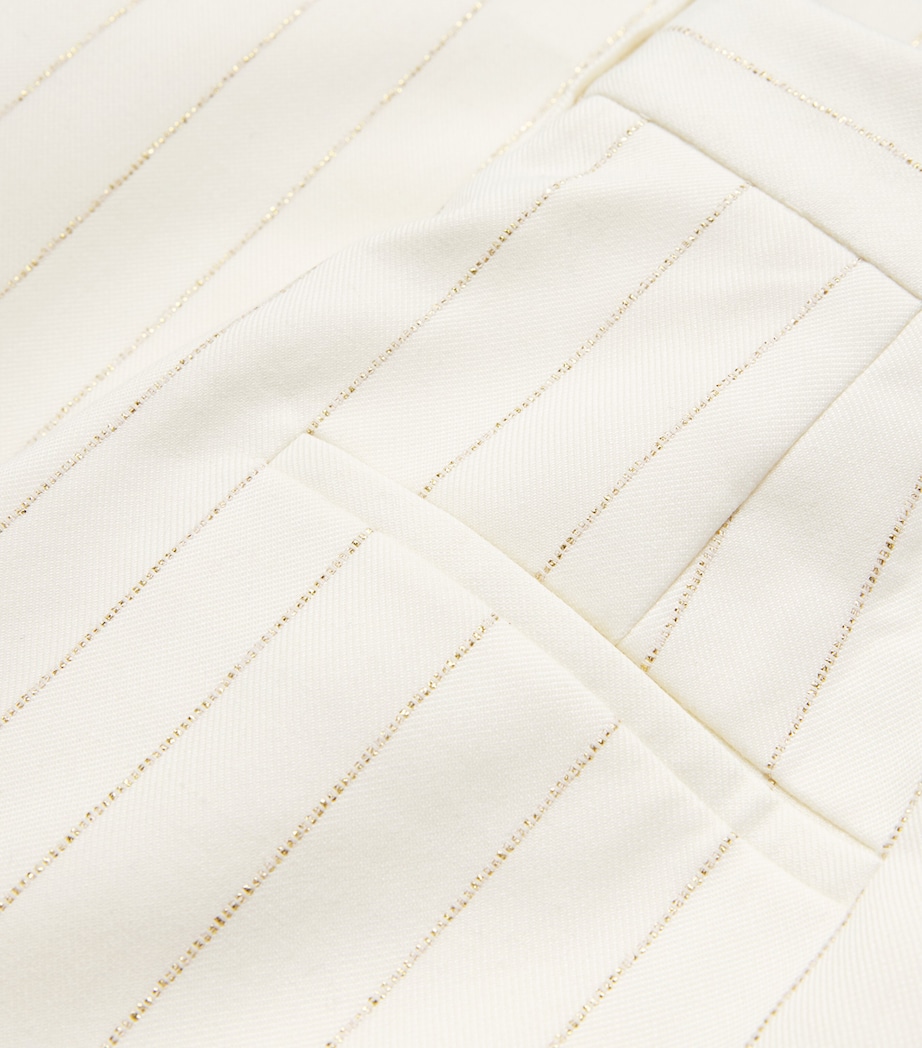 Metallic Pinstripe Tailored Trousers IVORY/GOLD Image 5