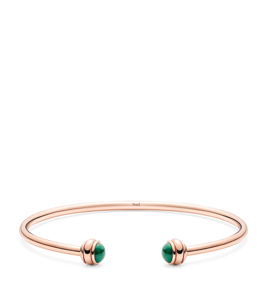 Rose Gold and Malachite Possession Bangle GREEN Image 1