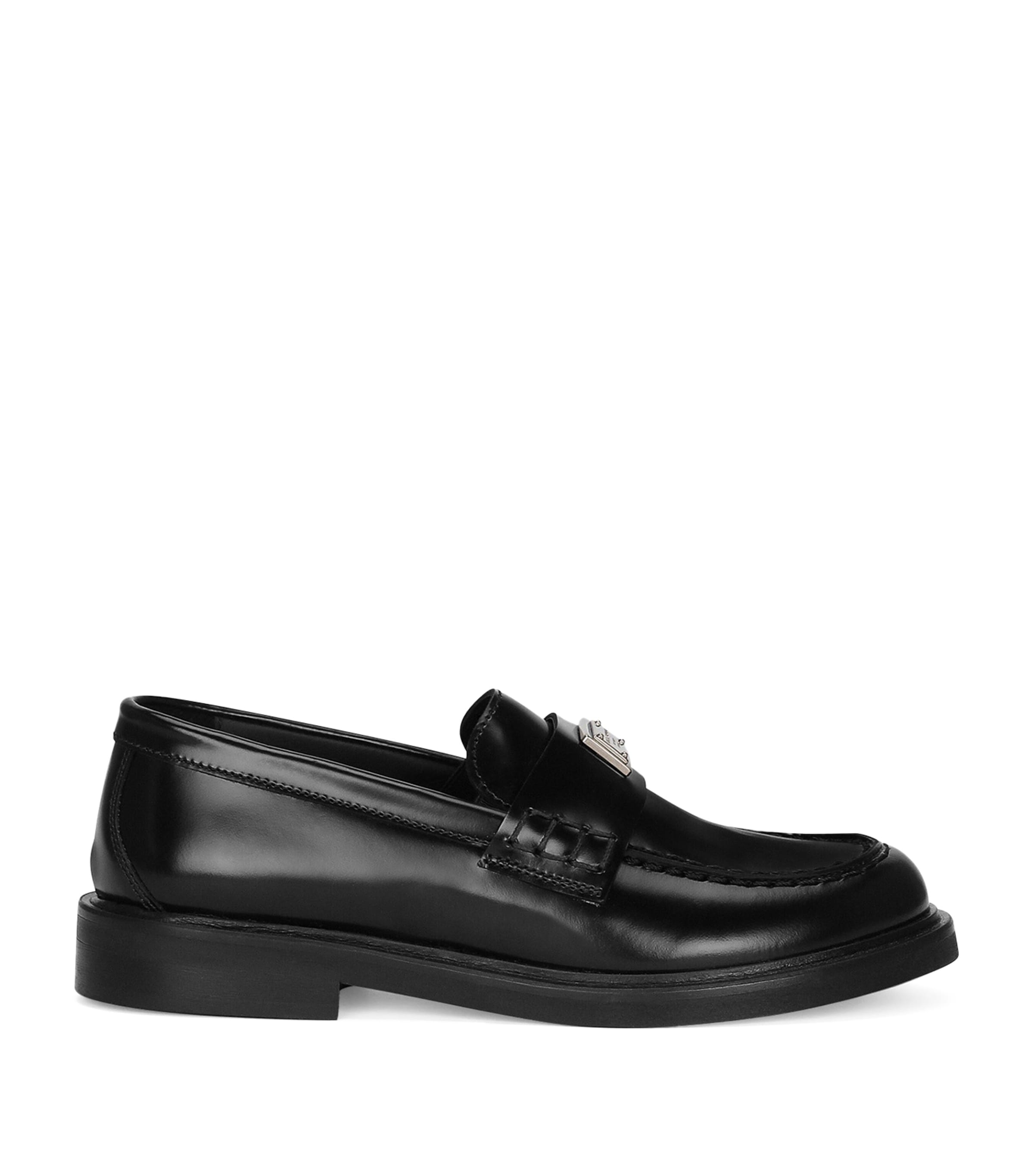 Dolce & Gabbana Leather Logo Loafers