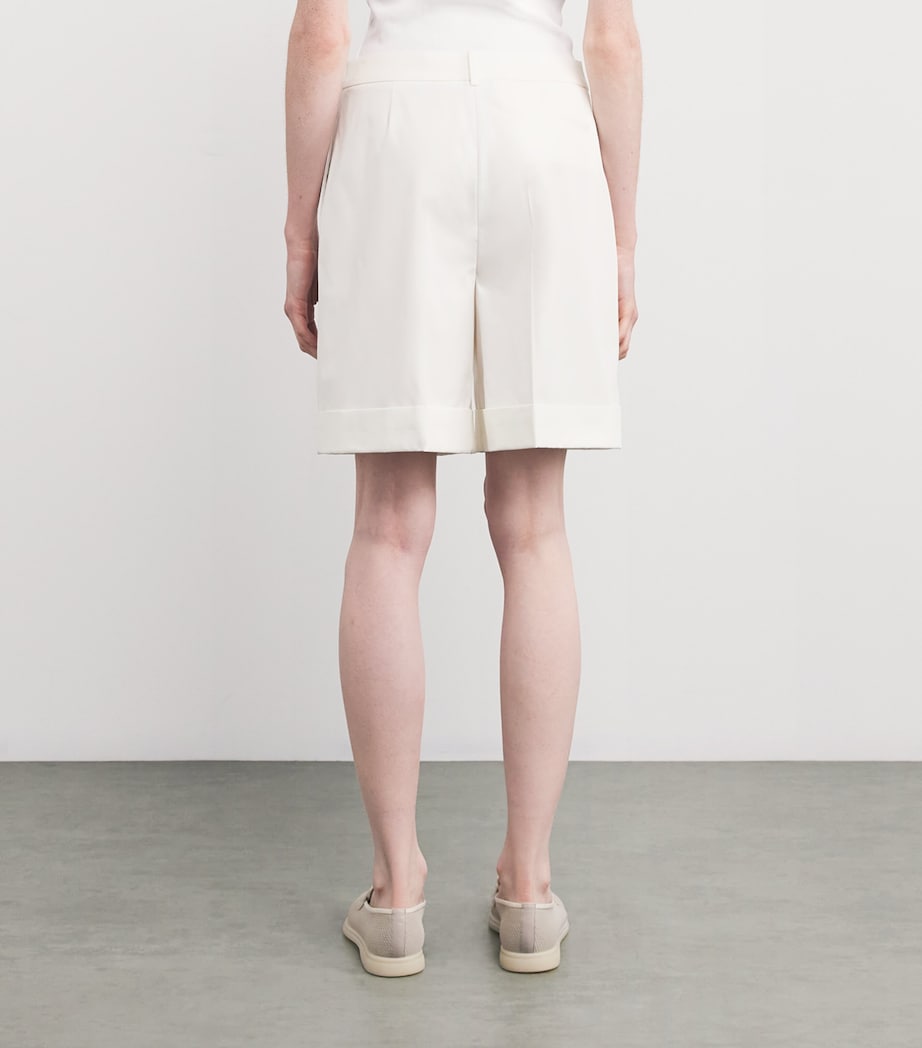 Cotton-Blend Darted Shorts BIANCO Image 4