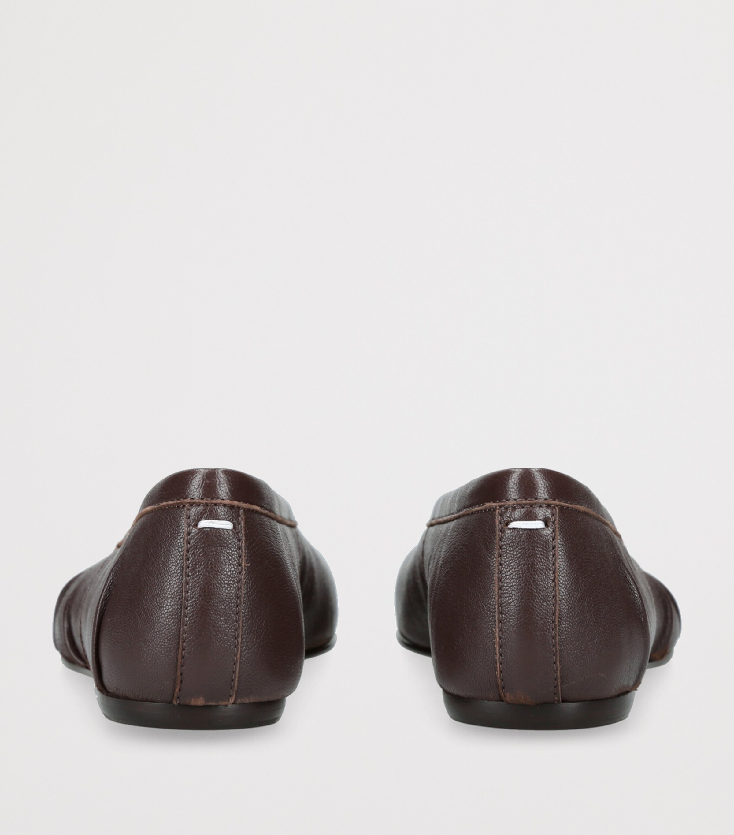 Maison Margiela Leather Tabi Ballet Flats Dark Brown Image 2