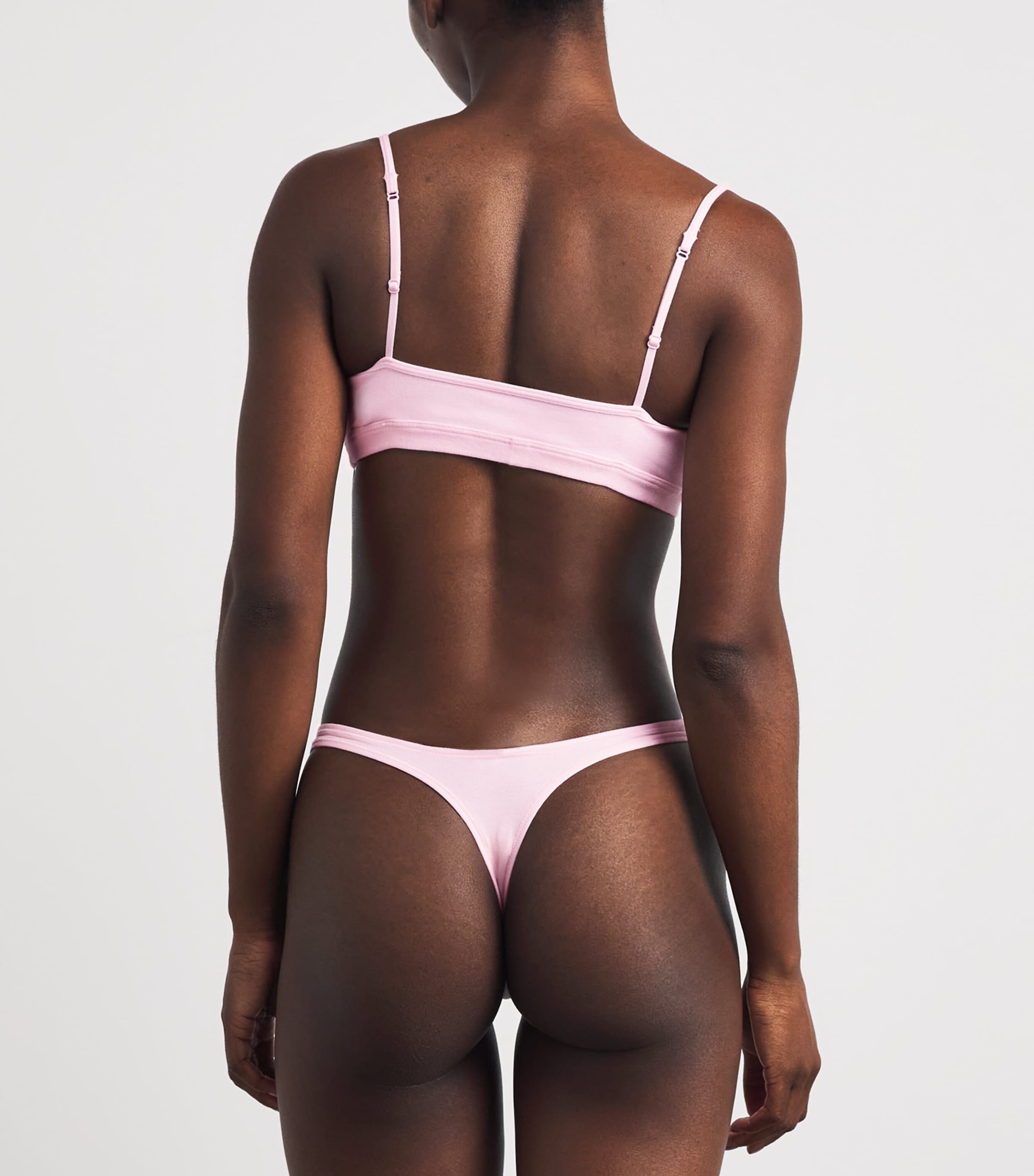 Skims Womens Stretch-Cotton Everyday Scoop Bralette Peony Image 3