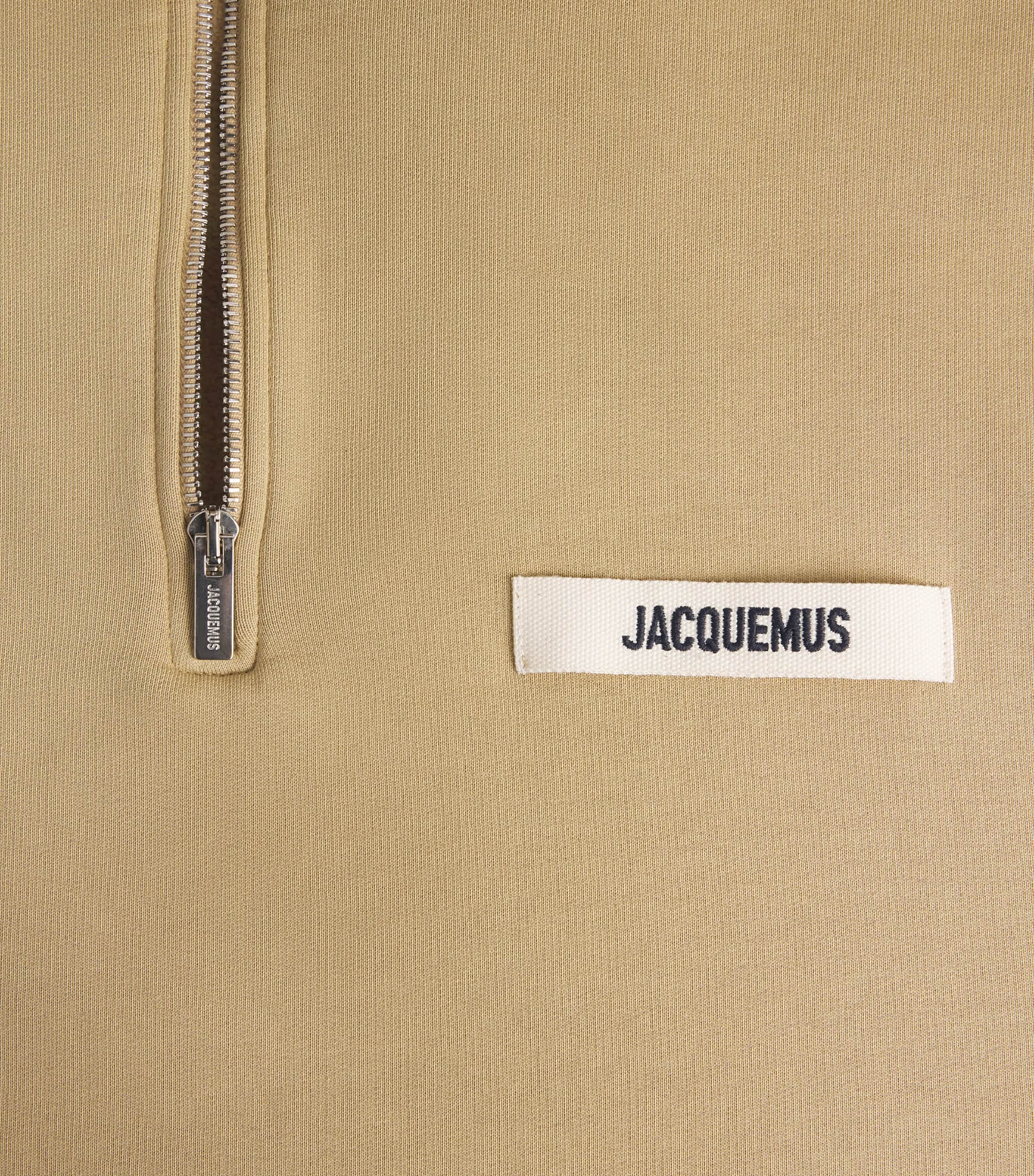 Cotton Logo Quarter-Zip Sweatshirt DARK BEIGE-180 Image 5