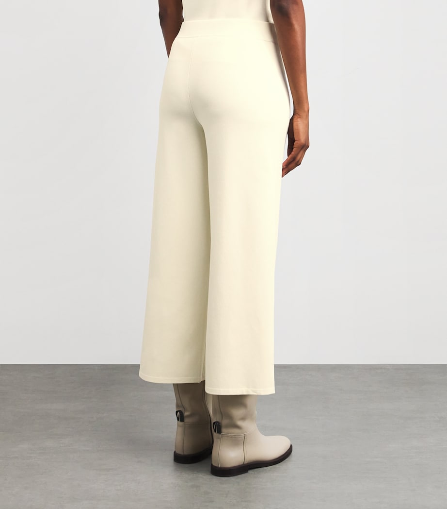 Stretch-Knit Wide-Leg Trousers IVORY Image 4