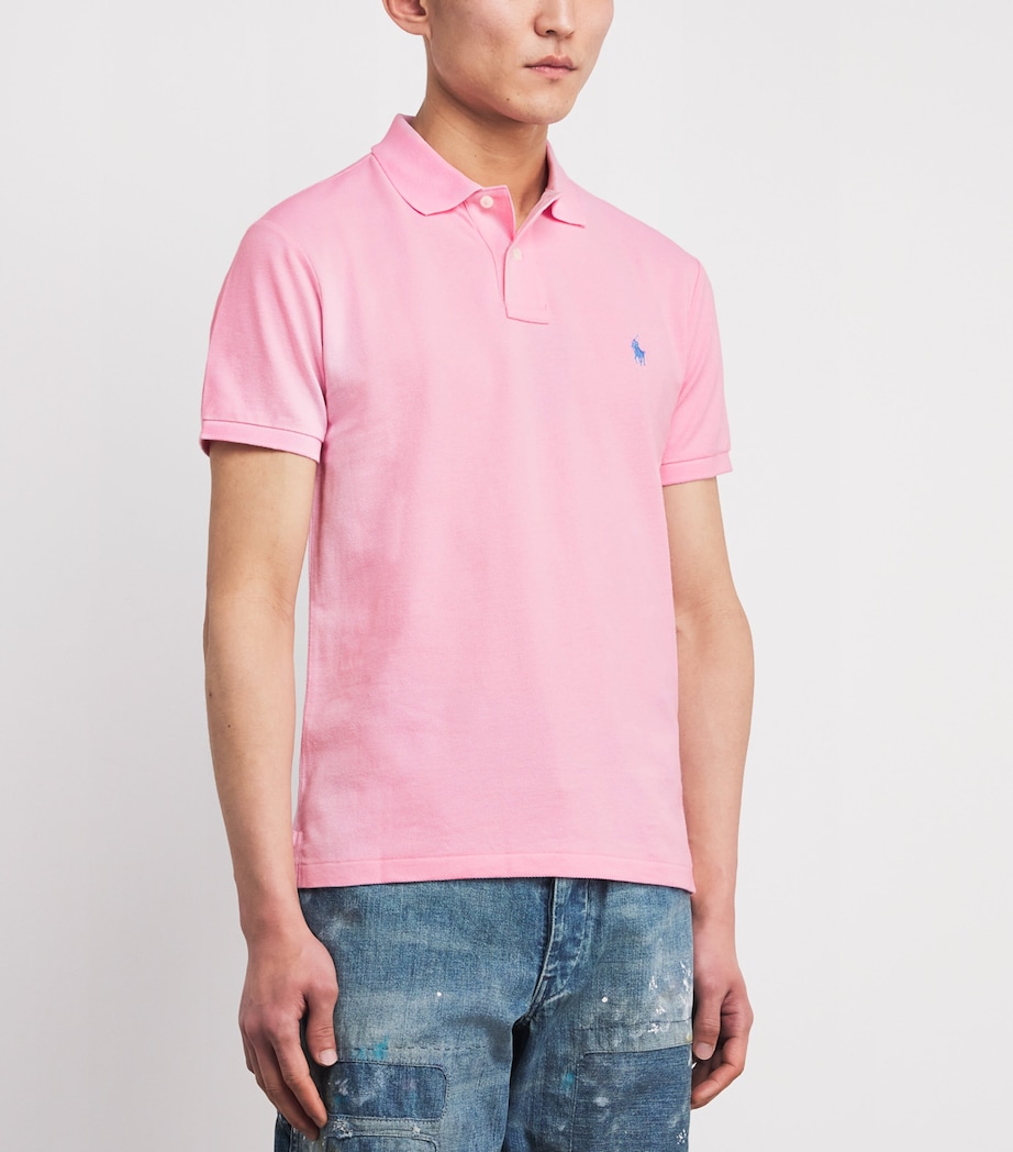 Polo Ralph Lauren Mens Cotton Mesh Slim-Fit Polo Shirt Carmel Pink Image 3