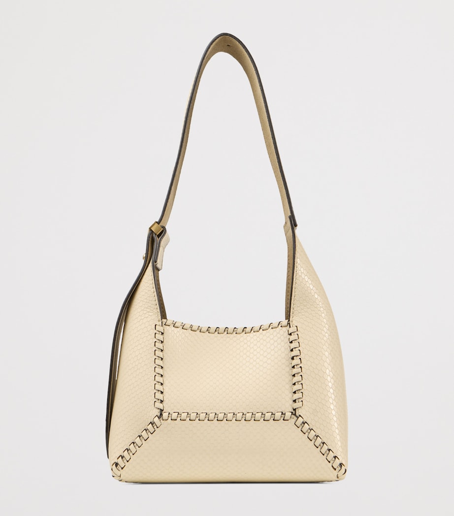 Snake-Print Diamond Shoulder Bag BUTTERMILK/GOLD Image 3