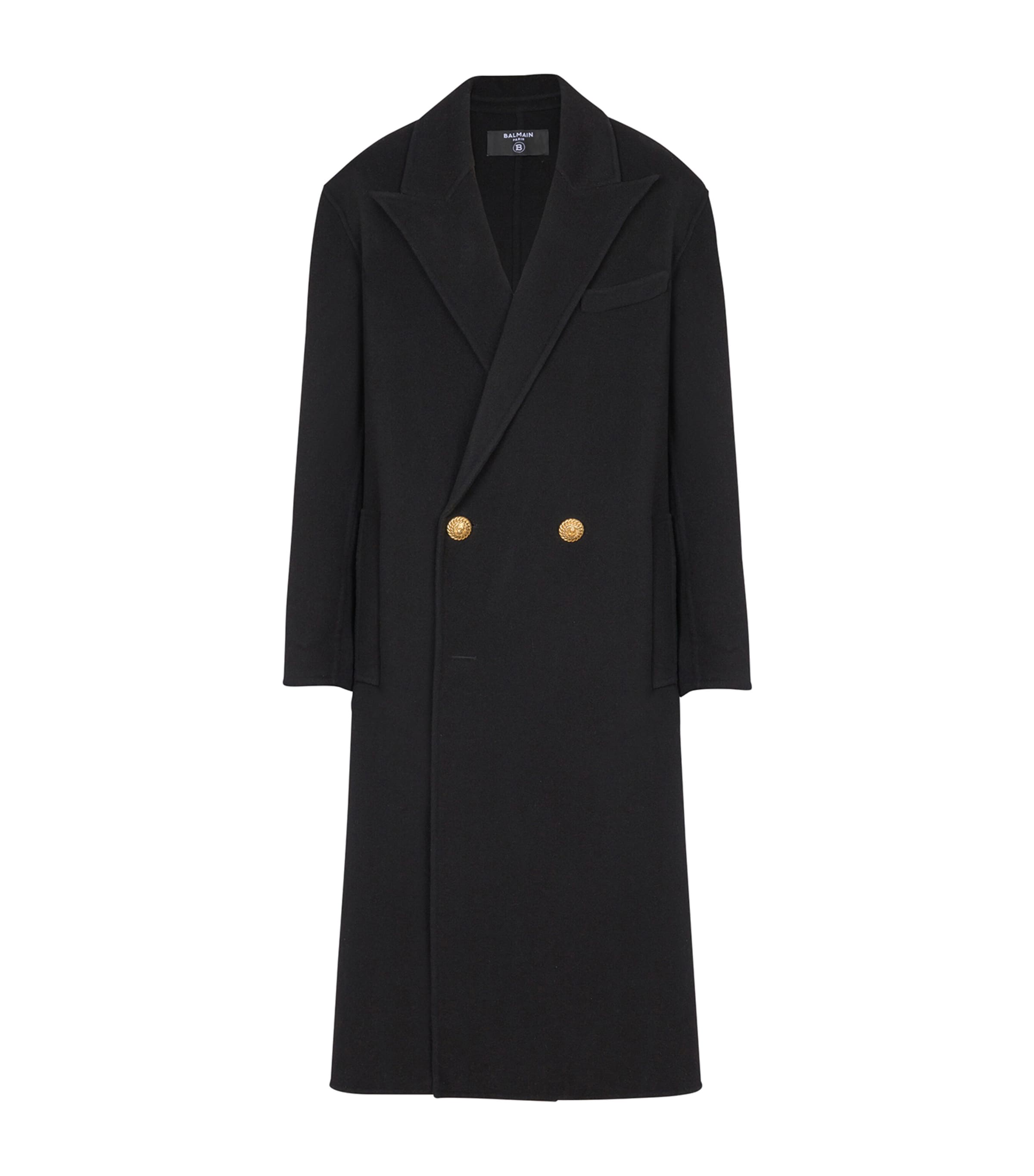 BALMAIN WOOL-CASHMERE DOUBLE-BREASTED OVERCOAT