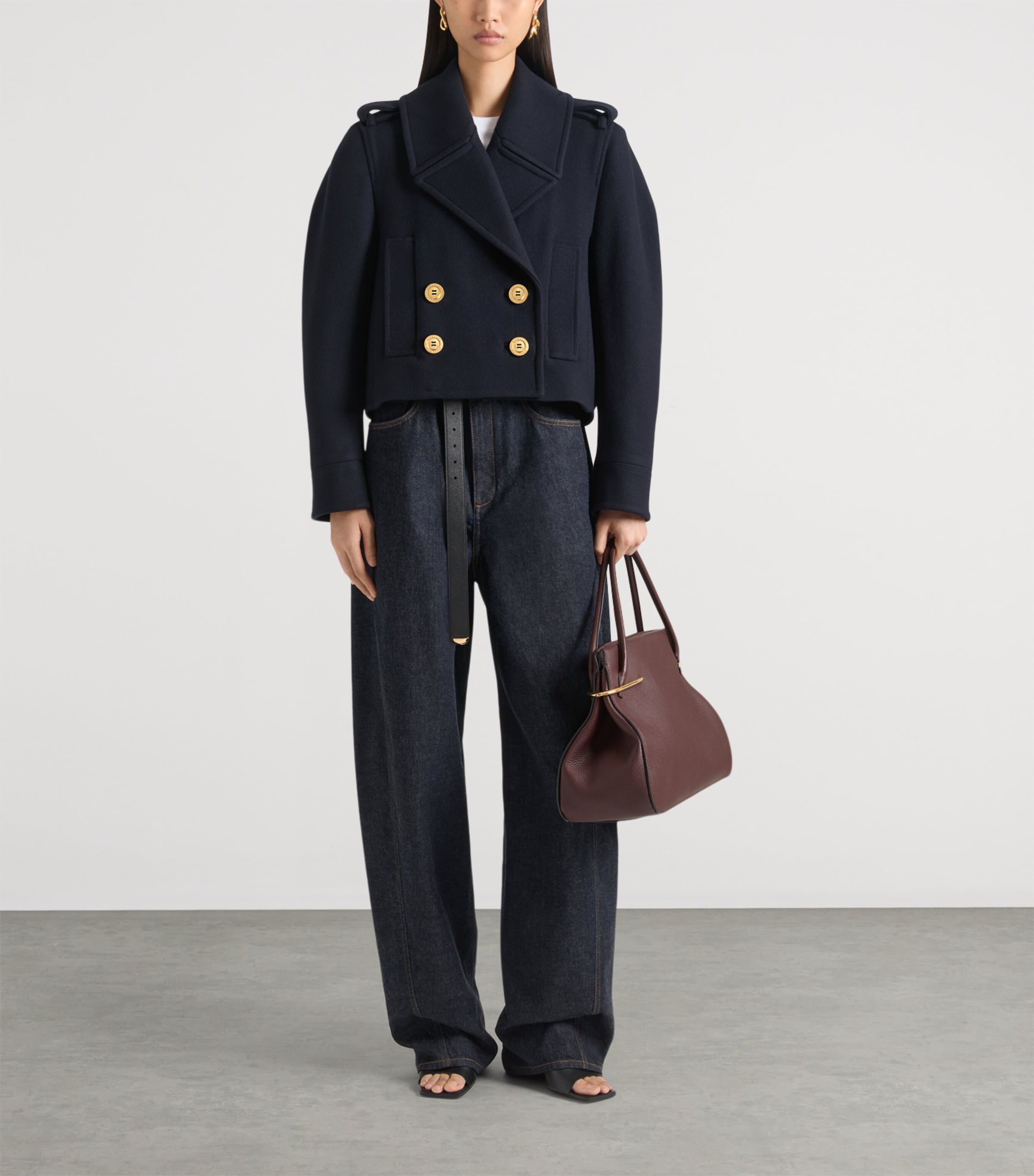 Wool Double-Breasted Pea Coat DARK NAVY Image 2