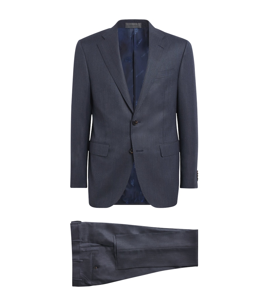 Virgin Wool 2-Piece Suit 01 NAVY BLUE Image 1