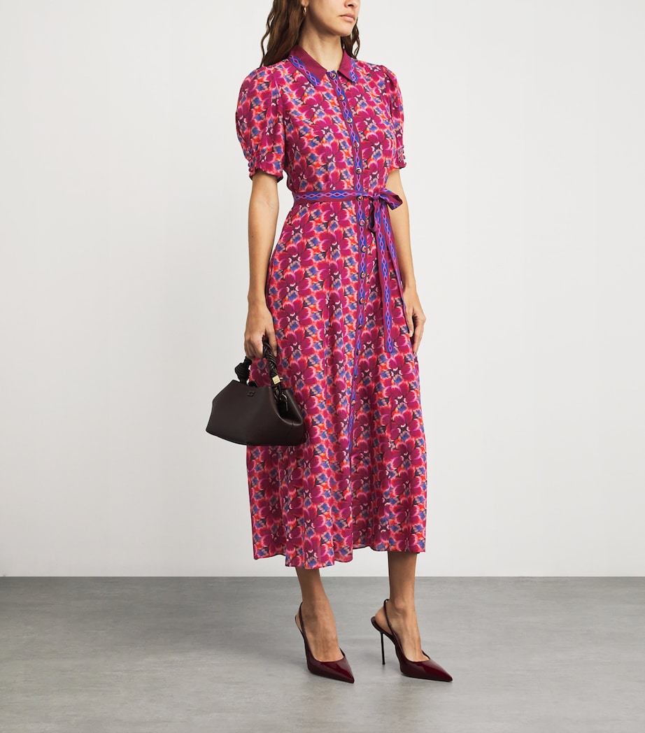 Silk Floral Vanessa D Midi Dress 2375/2376-Q MGNT/PLT Image 2