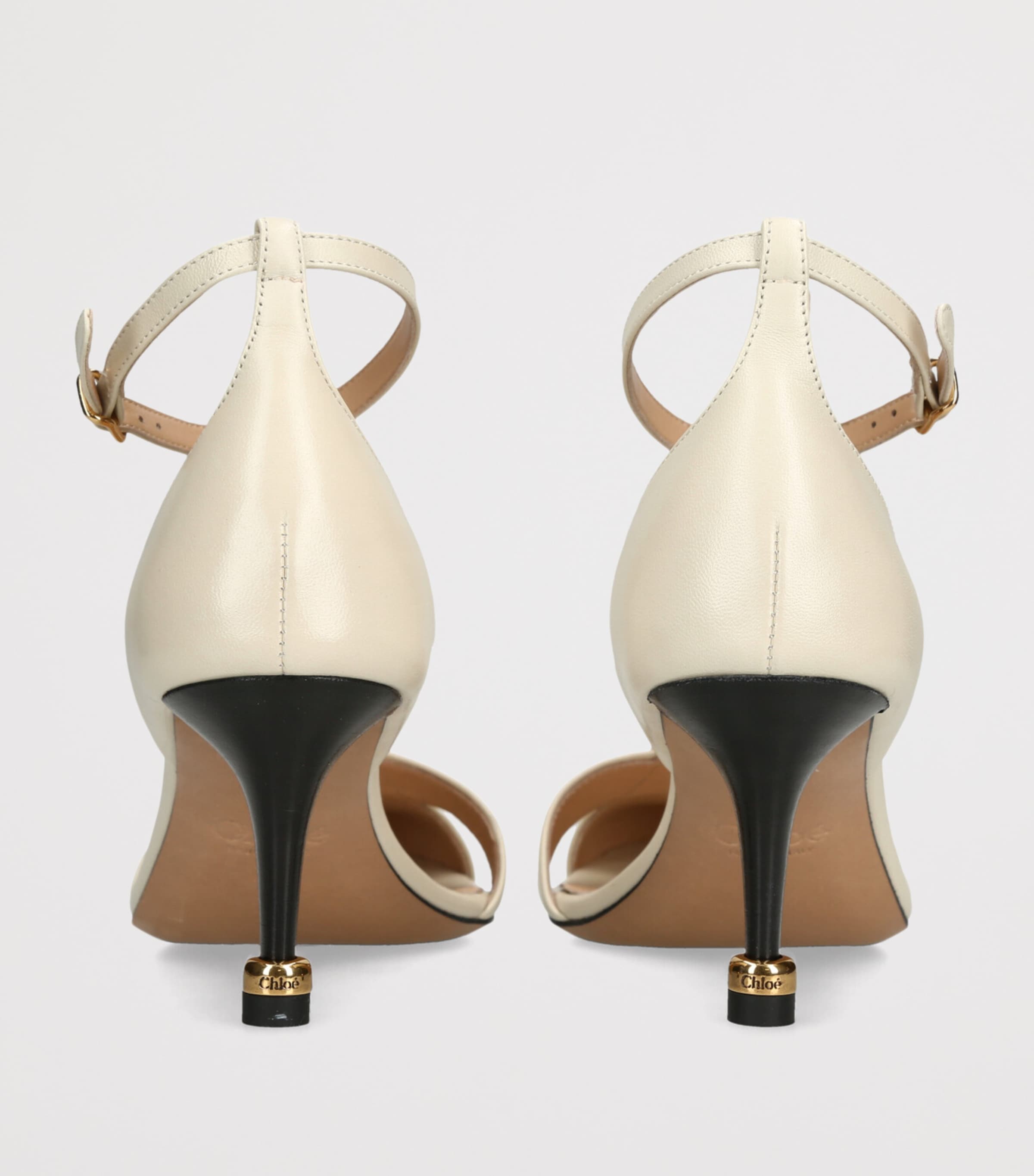 Leather Cleia Heeled Sandals 70 WHITE Image 2