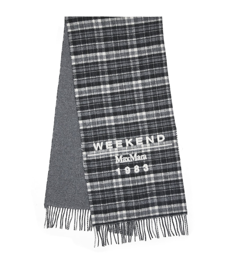 Wool-Blend Check Stole Scarf MEDIUM GREY Image 1