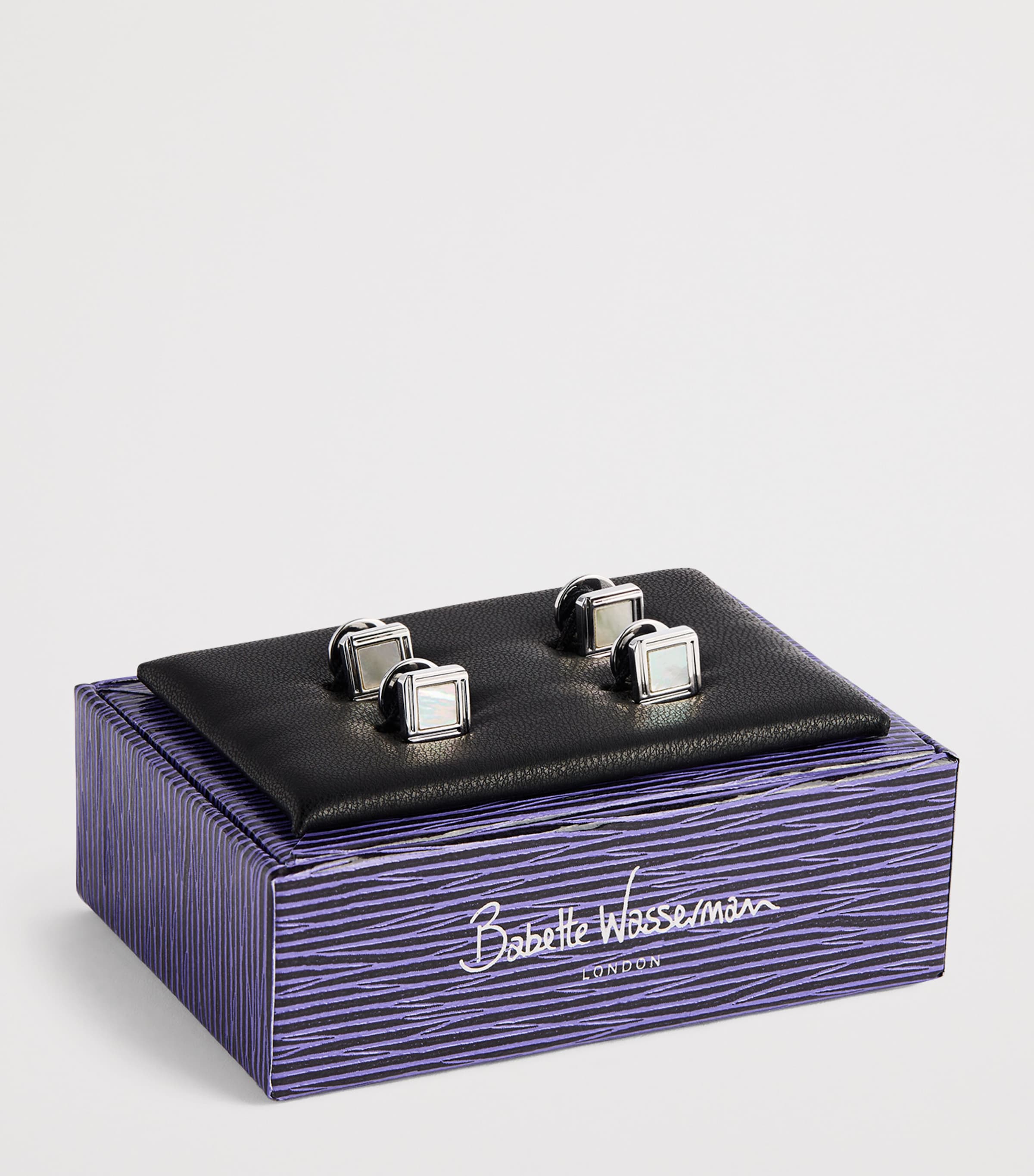 Rhodium-Plated Celtic Mother of Pearl Cufflinks Set MOTHER OF PEARL Image 3