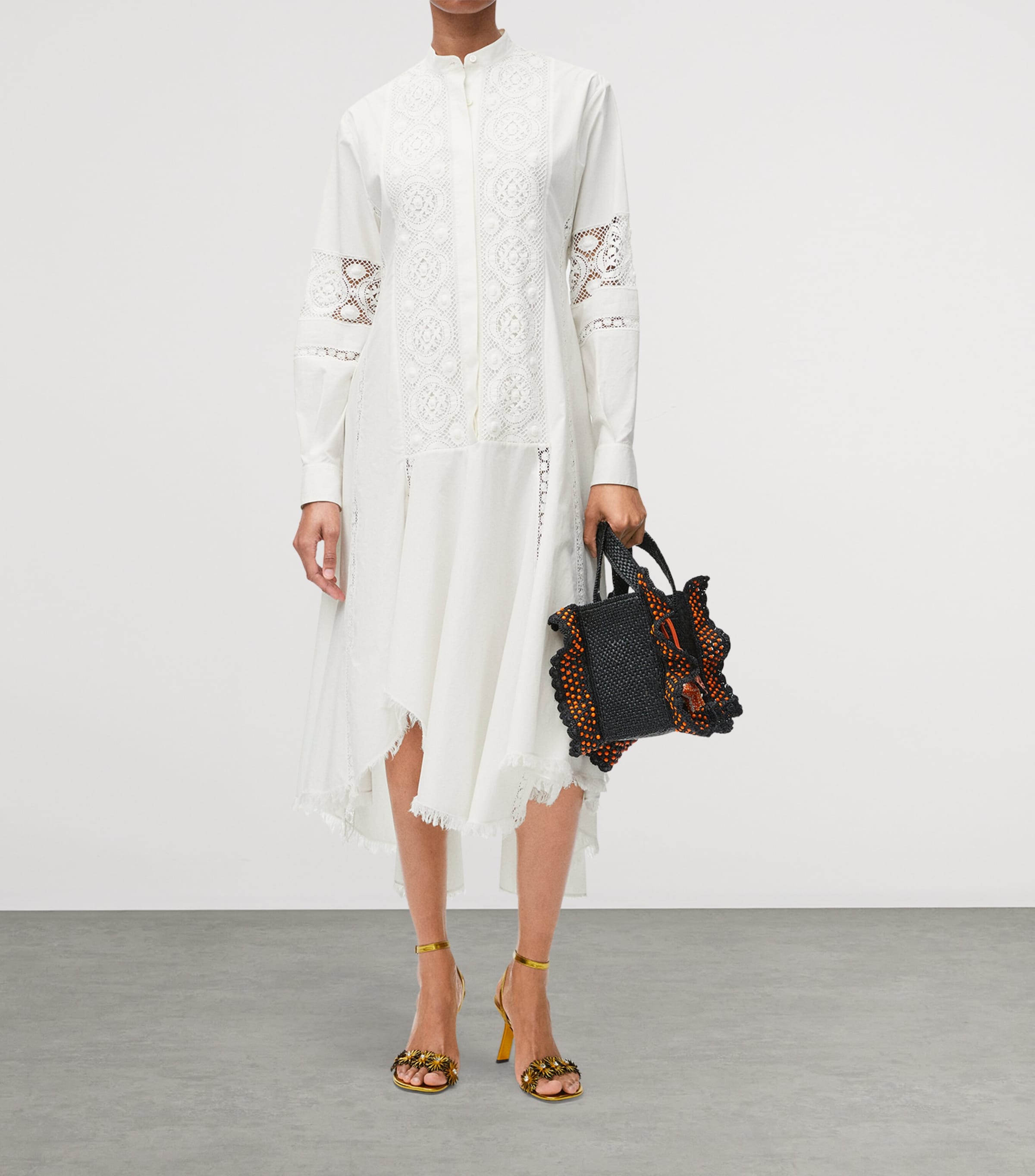 関税込■LOEWE■Paula's Ibiza コットンブレンドミディドレス LOEWE + Paula's Ibiza cotton-blend poplin midi shirt dress