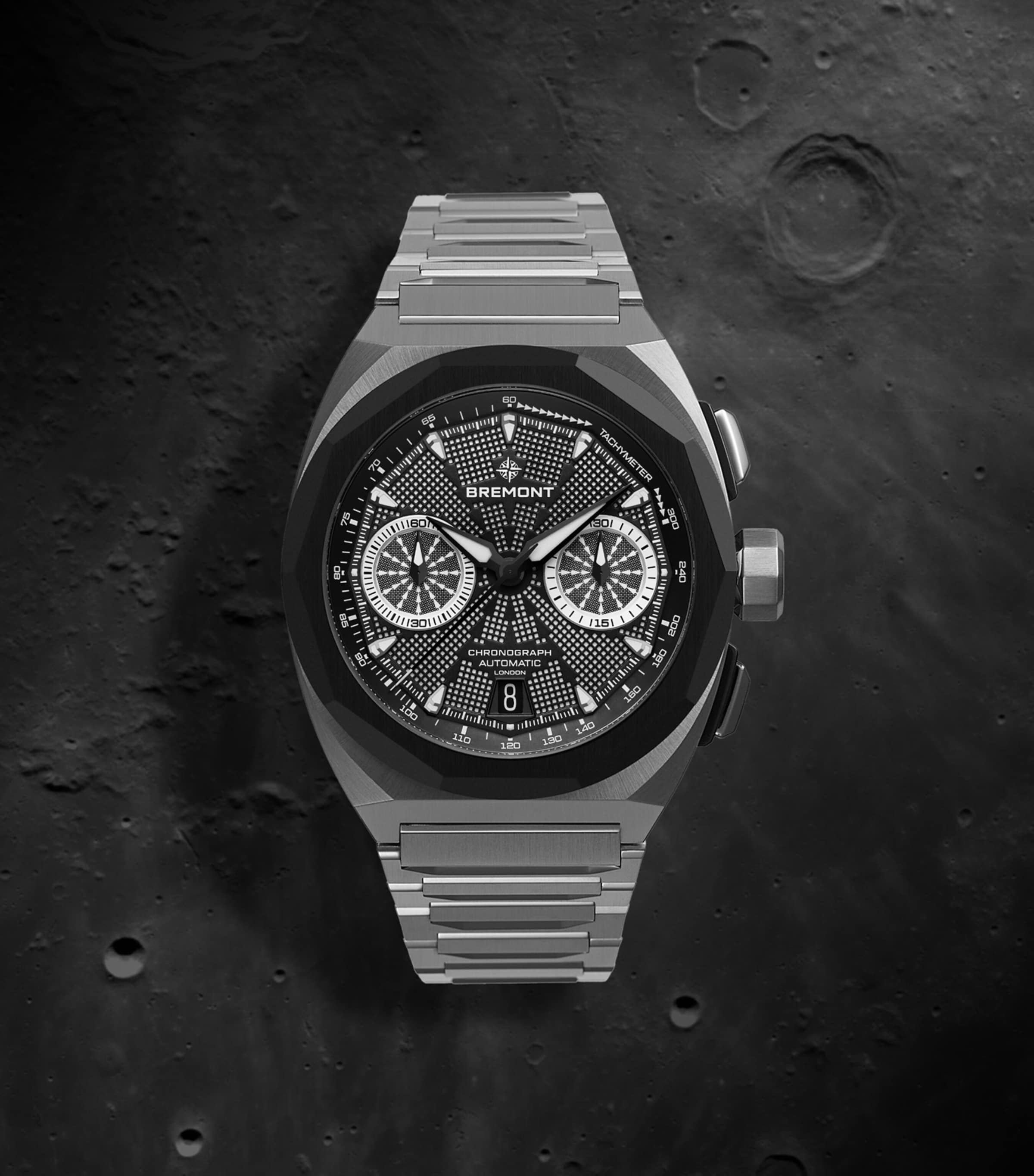 Bremont Stainless Steel Supernova Chronograph Watch 41mm Black Image 7