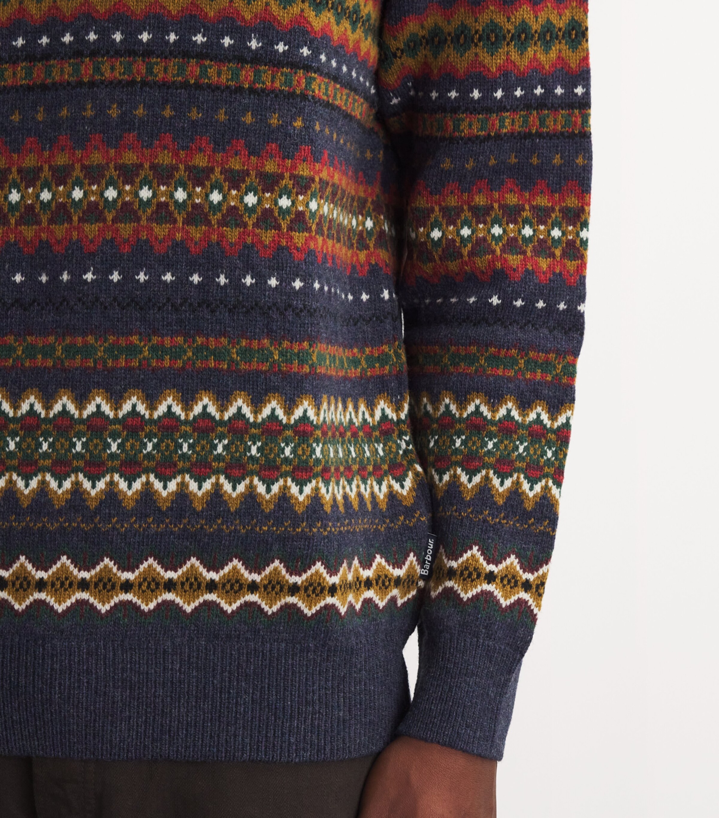 Wool Fair Isle Sweater NAVY MARL Image 11
