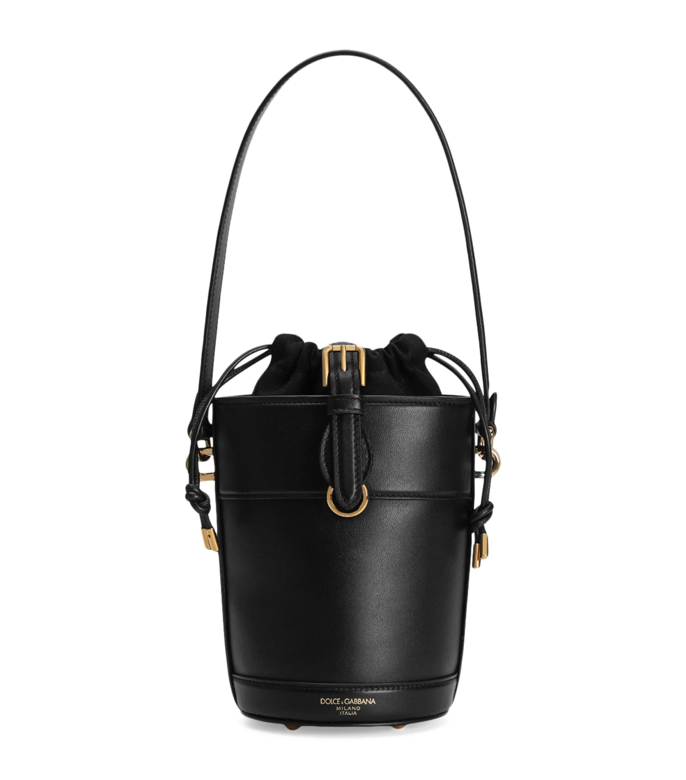 Dolce&Gabbana Leather Capri Bucket Bag Black Image 1