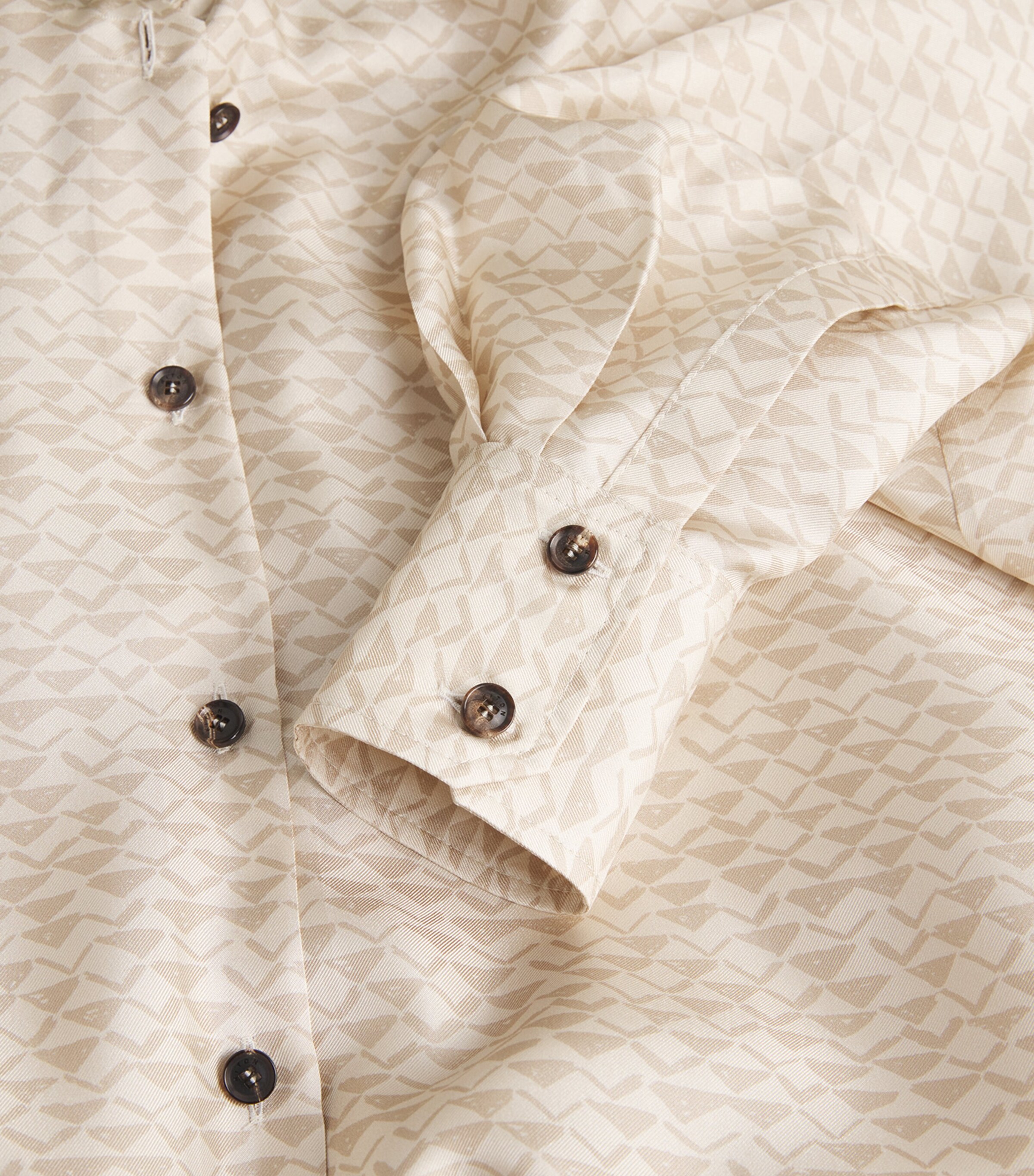 Kiton Womens Silk Printed Oversized Shirt Cream White/beige Image 5