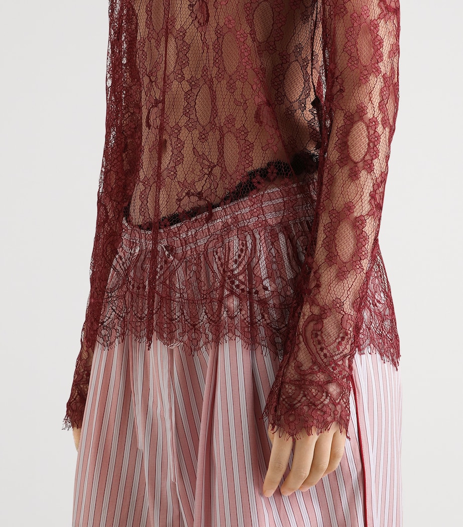 Dolce&Gabbana Womens Chantilly Lace Top Bord Image 4