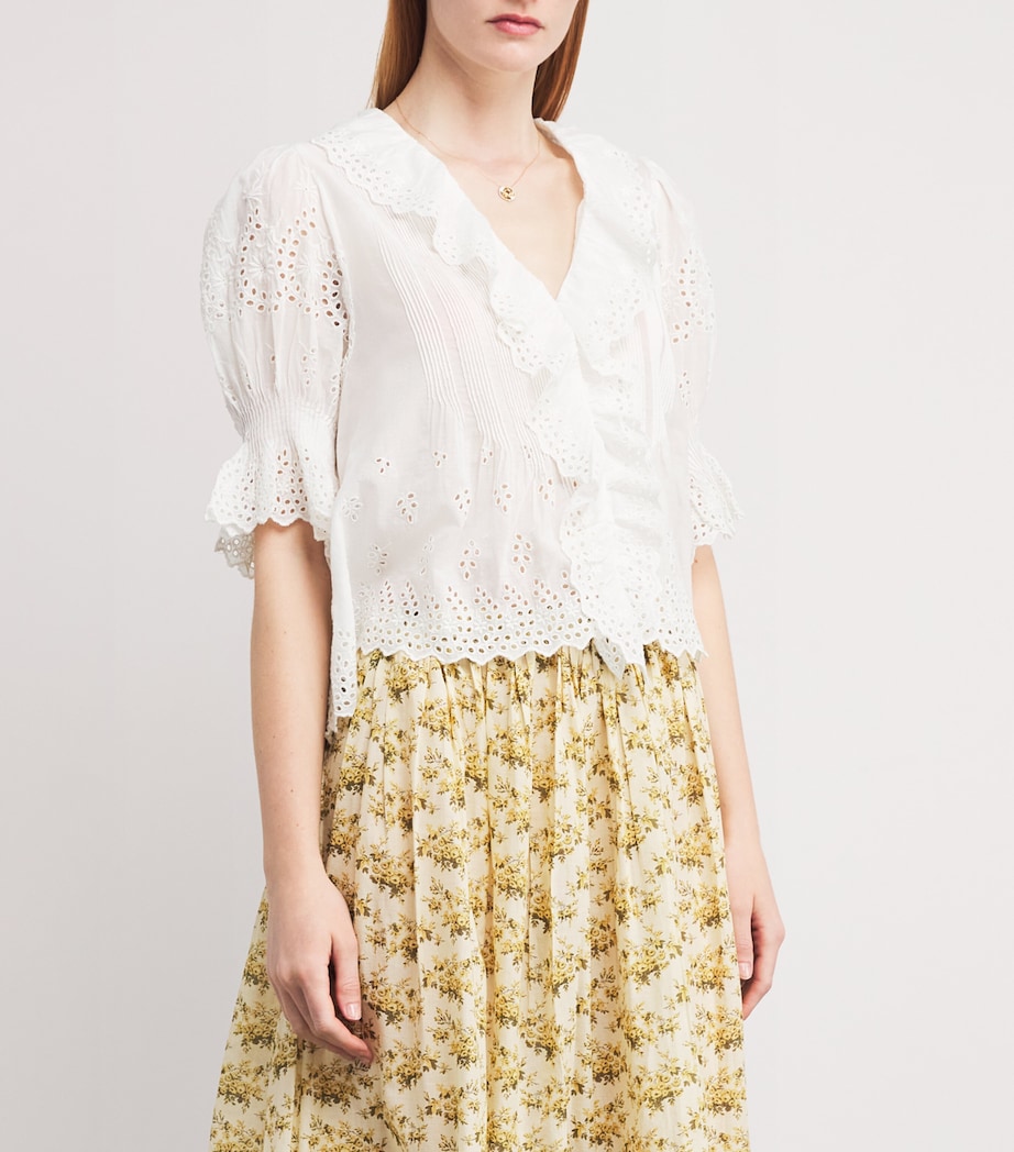 Organic Cotton Henri Blouse SALT EYELET Image 3