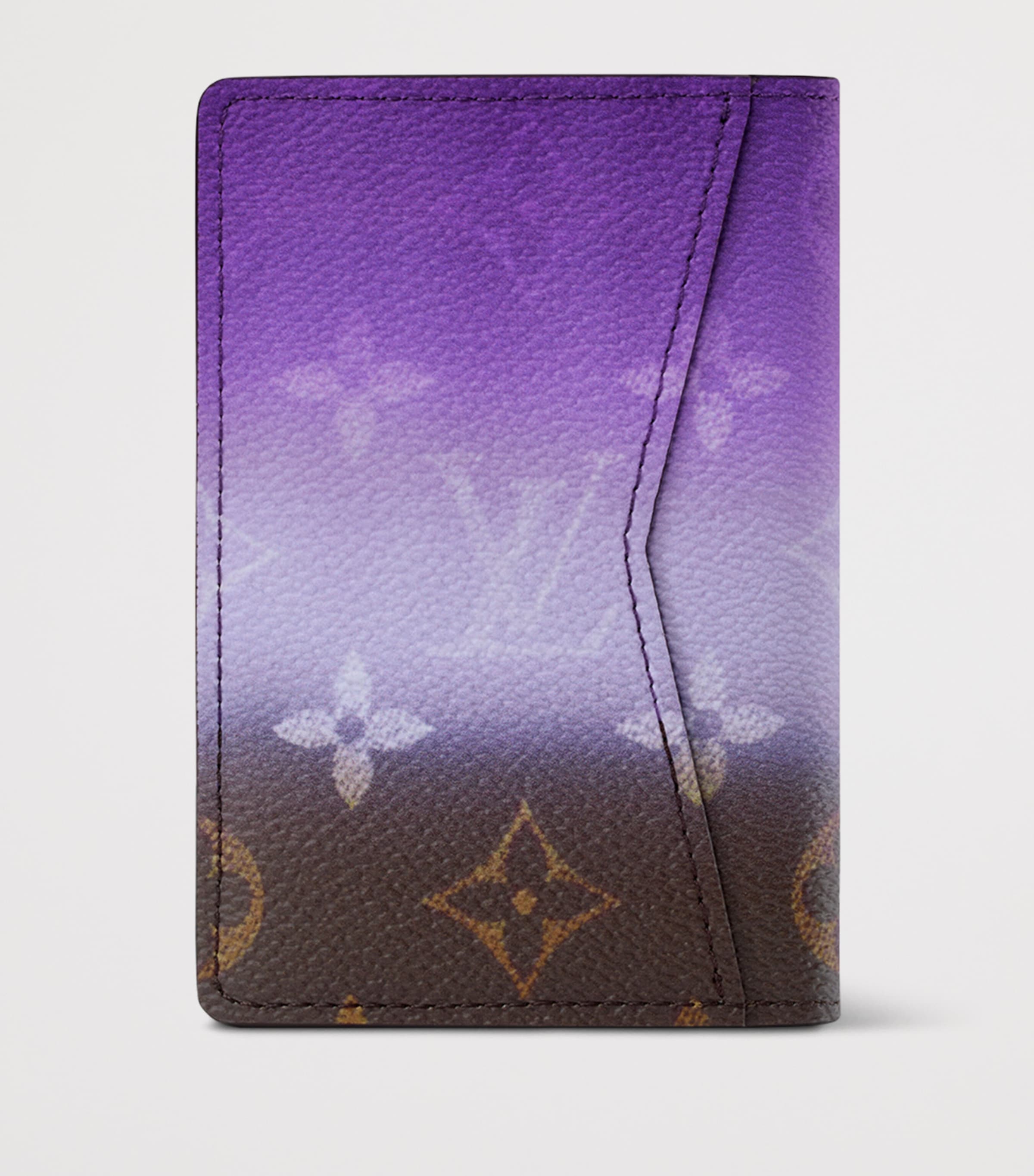 LOUIS VUITTON Leather Gradient LV Card Holder Purple Monogram Image 4