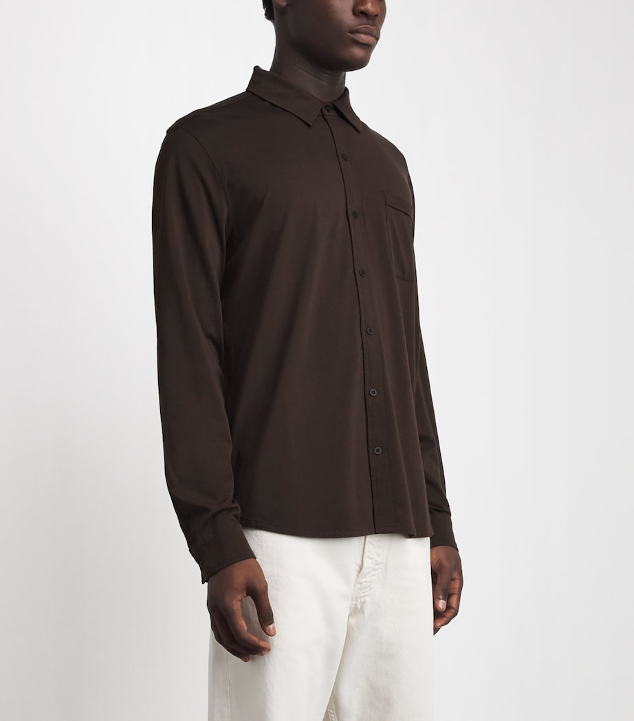 PAIGE Mens Pima Cotton Cosgrove Shirt Dark Agar Image 4