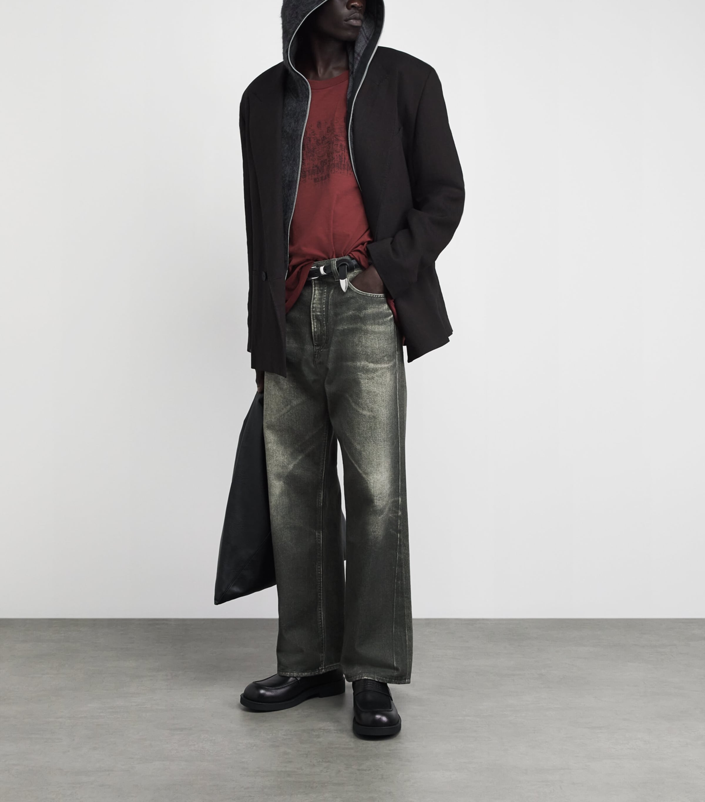 Maison Margiela Mens Cotton Numeric T-Shirt Dark Bric Red Image 2