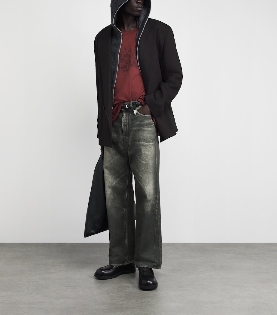 Maison Margiela Mens Cotton Numeric T-Shirt Dark Bric Red Image 2