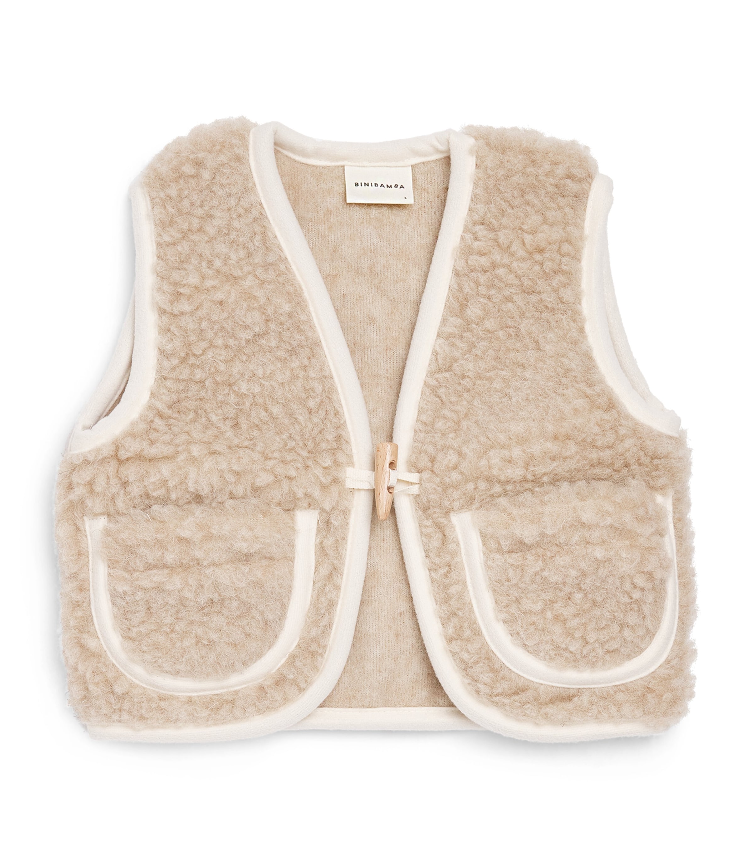 Binibamba Merino Wool Gilet In Brown