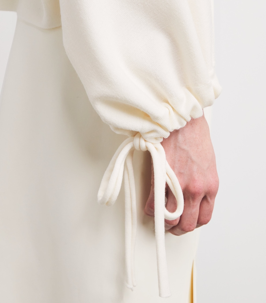 Virgin Wool Knit Sweater WHITE Image 6