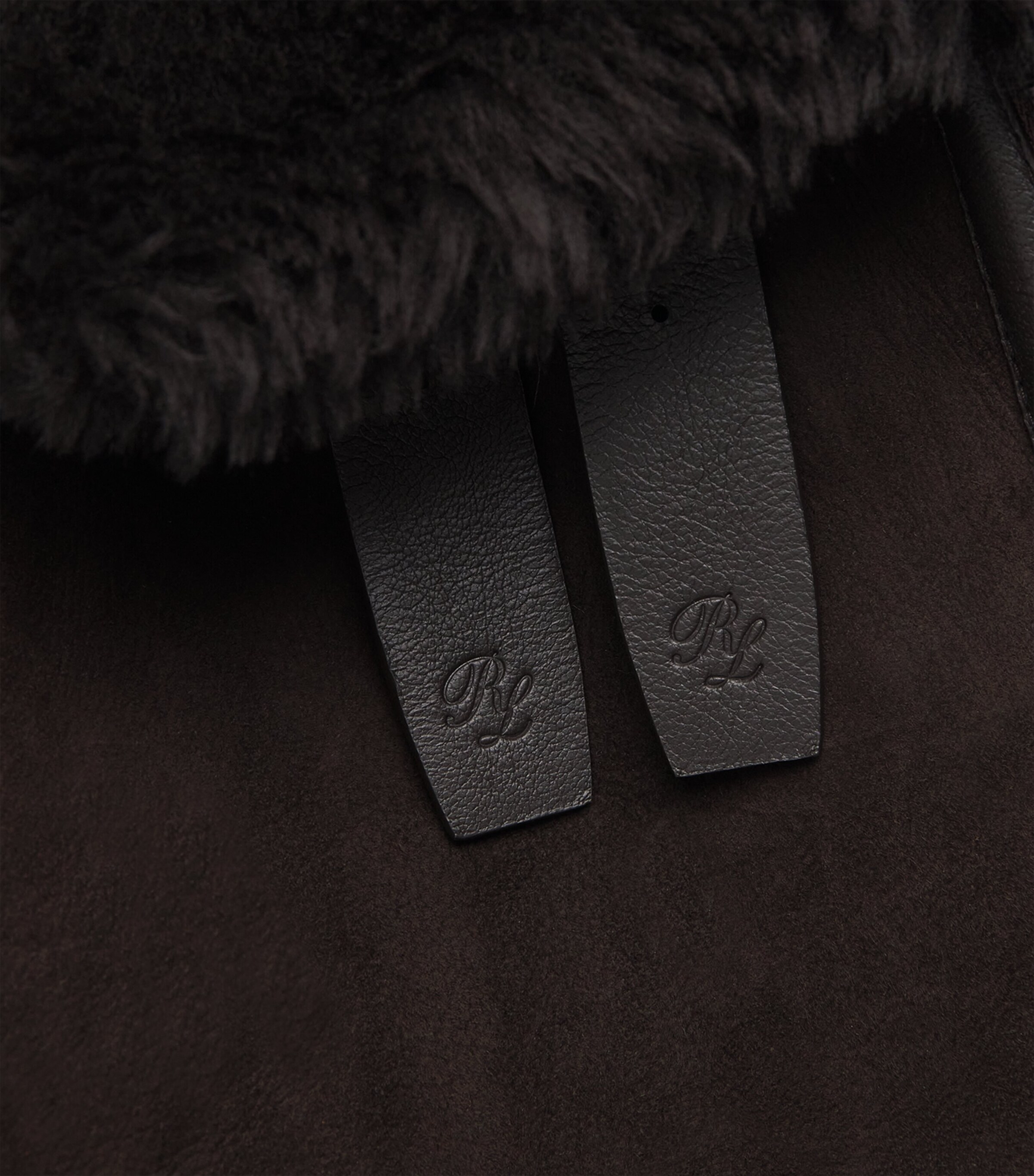 Ralph Lauren Purple Label Mens Sheepskin Aviator Jacket Chocolate Image 2