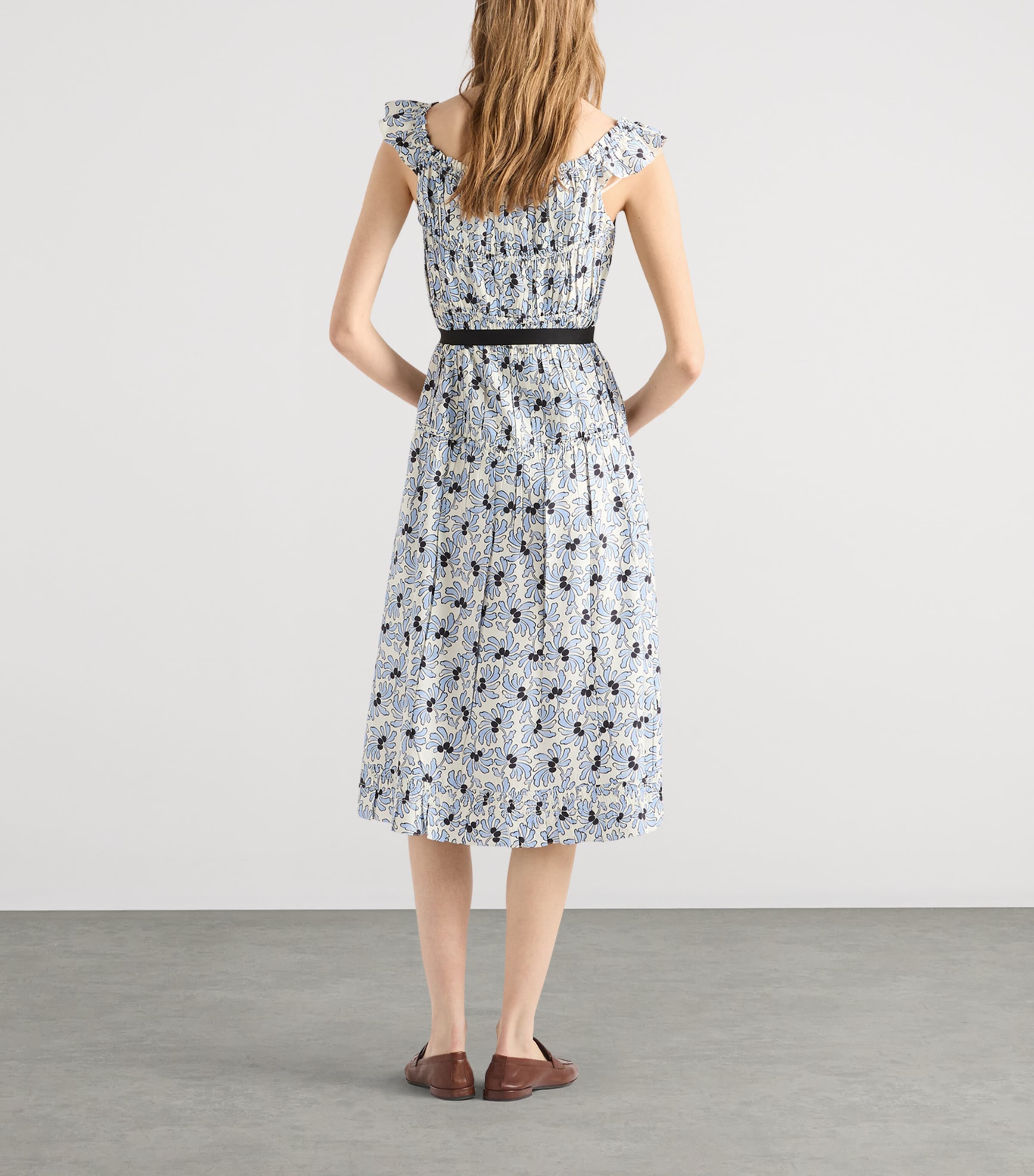 Prada Womens Floral Midi Dress Image 4
