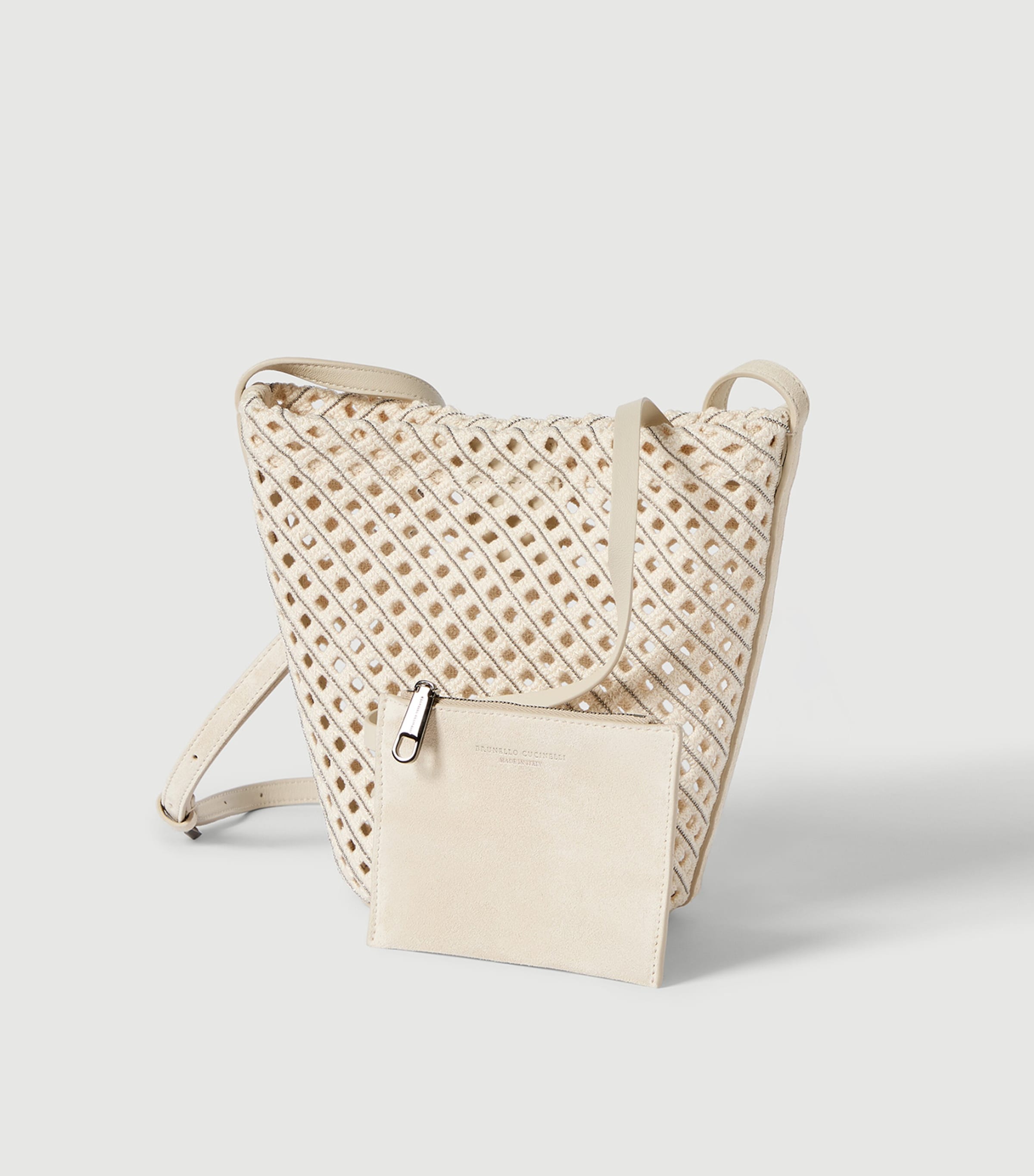 Brunello Cucinelli Cotton Woven Bucket Bag Image 5