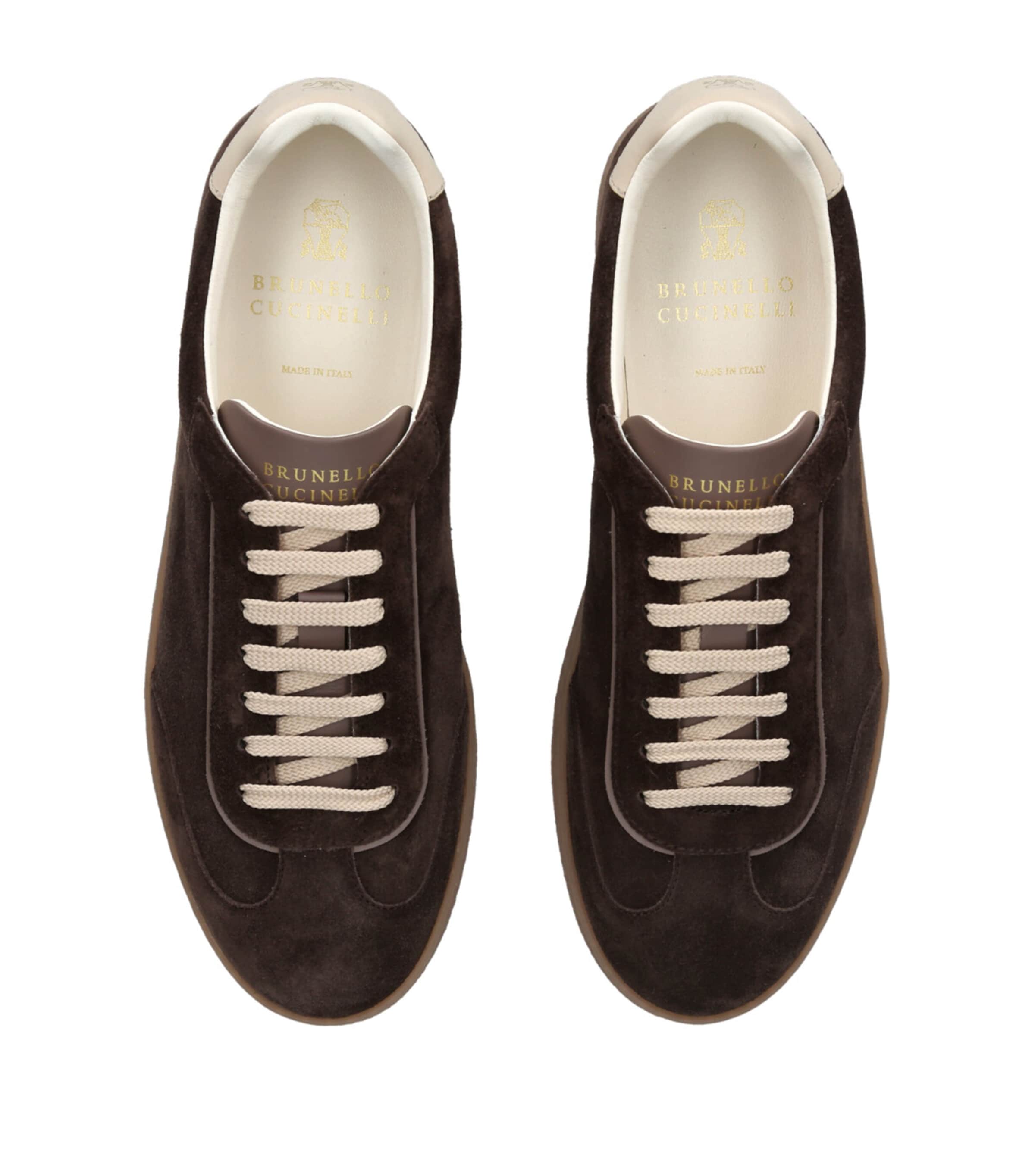 Suede Low-Top Sneakers DARK BROWN Image 4