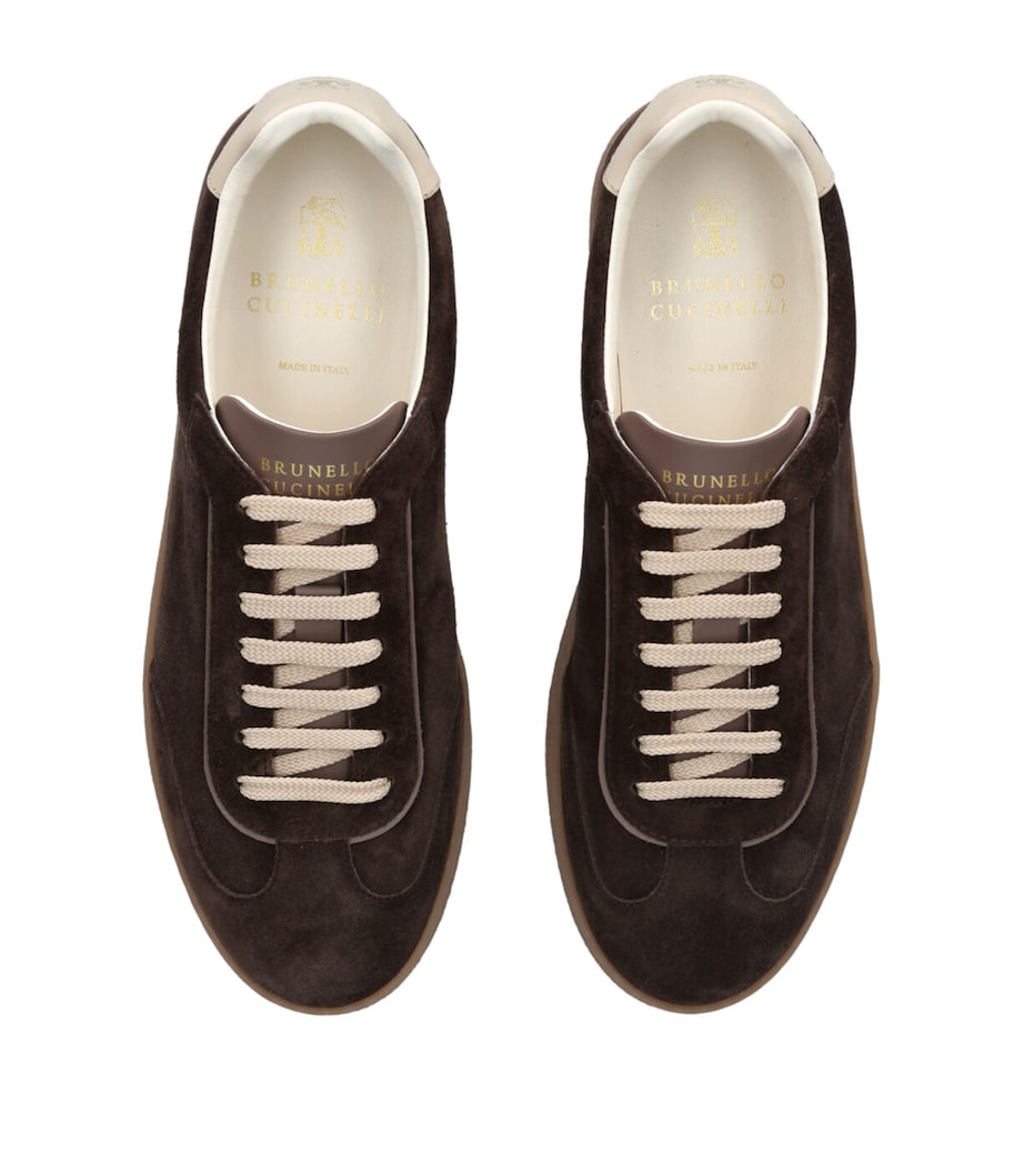 Suede Low-Top Sneakers DARK BROWN Image 4