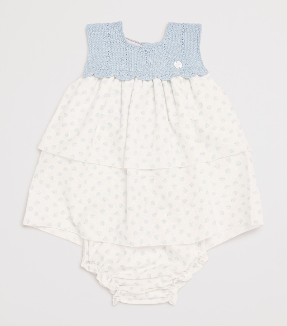 Cotton Knitted Dress and Bloomers Set (1-24 Months) 092 H82 BREEZE BLUE Image 3