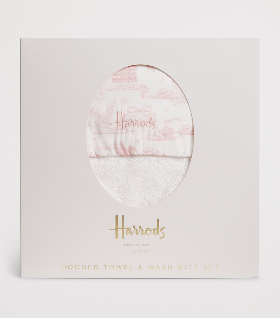 Organic Cotton Hooded Towel and Wash Mitt Set (70cm x 70cm) PINK Image 1