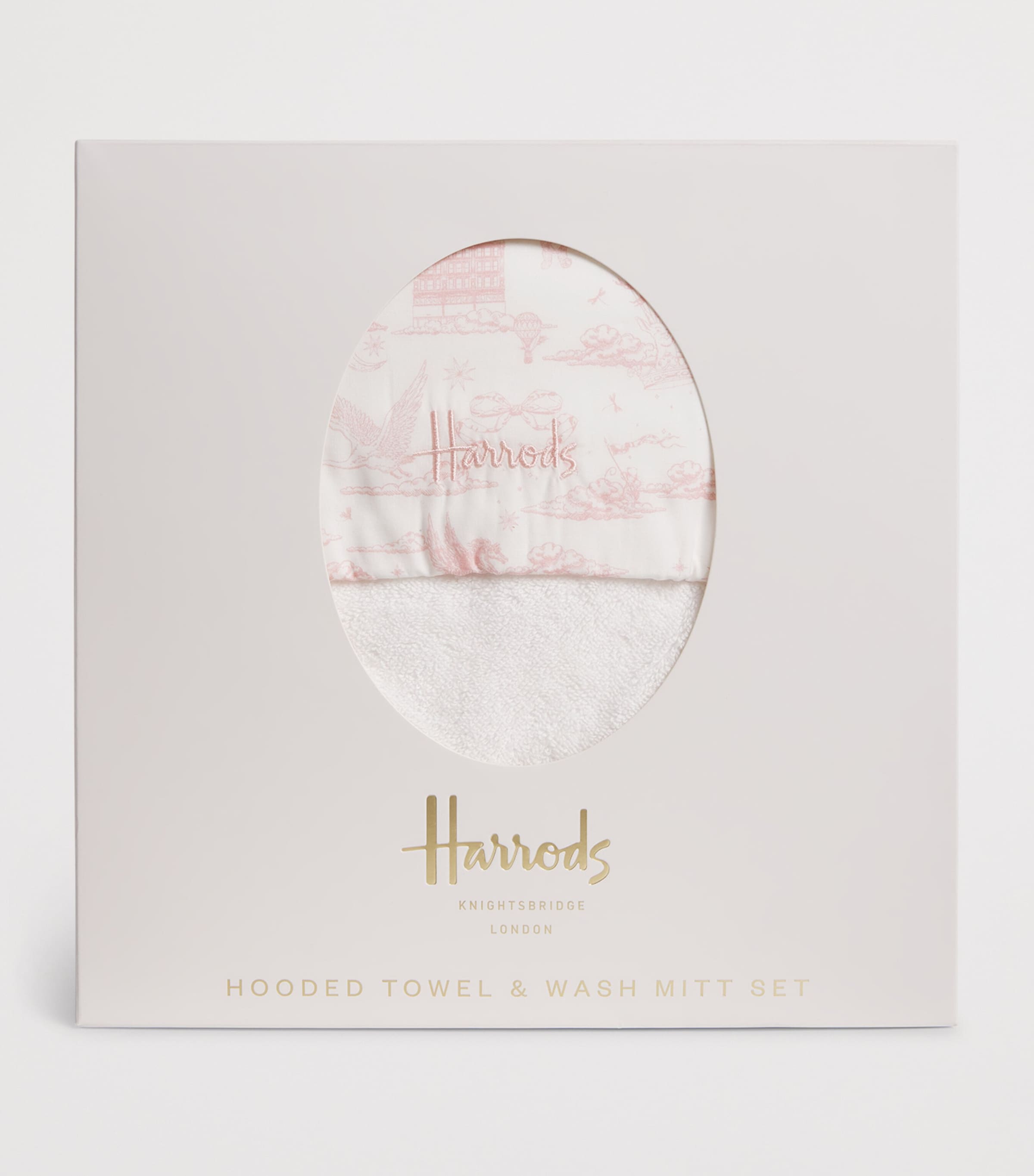 Harrods Organic Cotton Hooded Towel and Wash Mitt Set (70cm x 70cm) | Designers | Harrods | Baby Accessories | Baby Bathing & Changing | Baby Towels