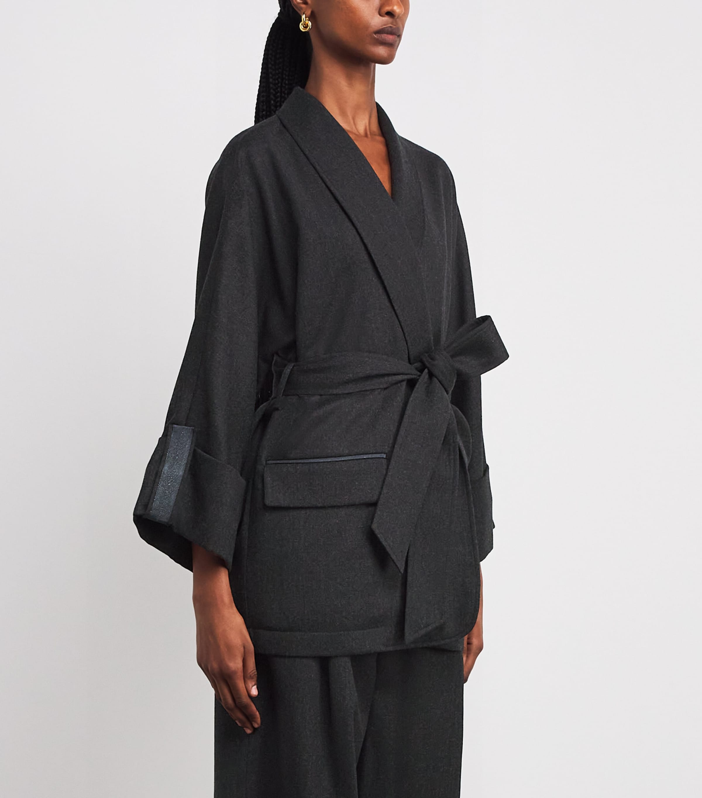 Wool-Blend Belted Jacket CARBONE Image 3