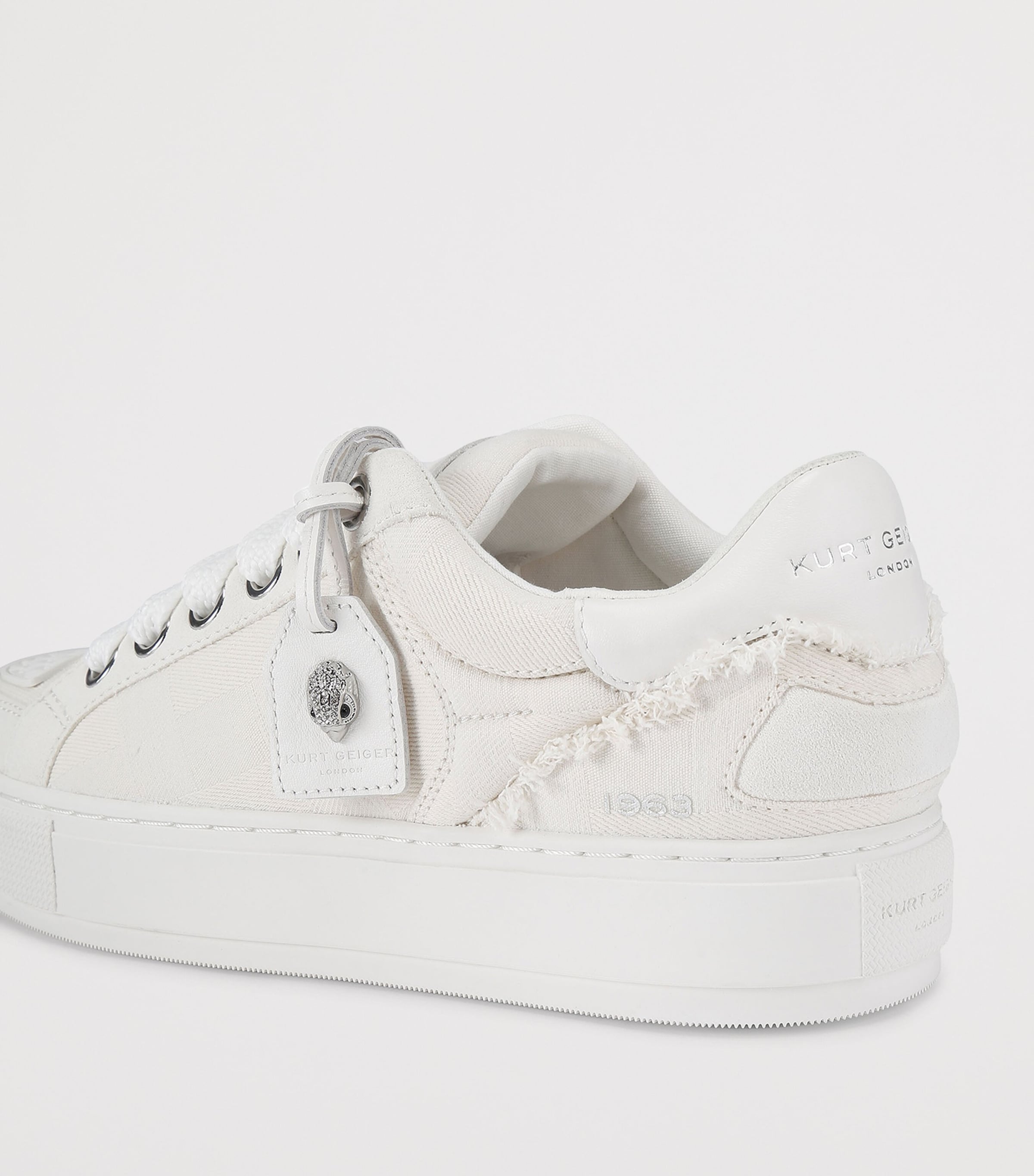 Kurt Geiger London Denim Southbank Tag Sneakers White Image 4