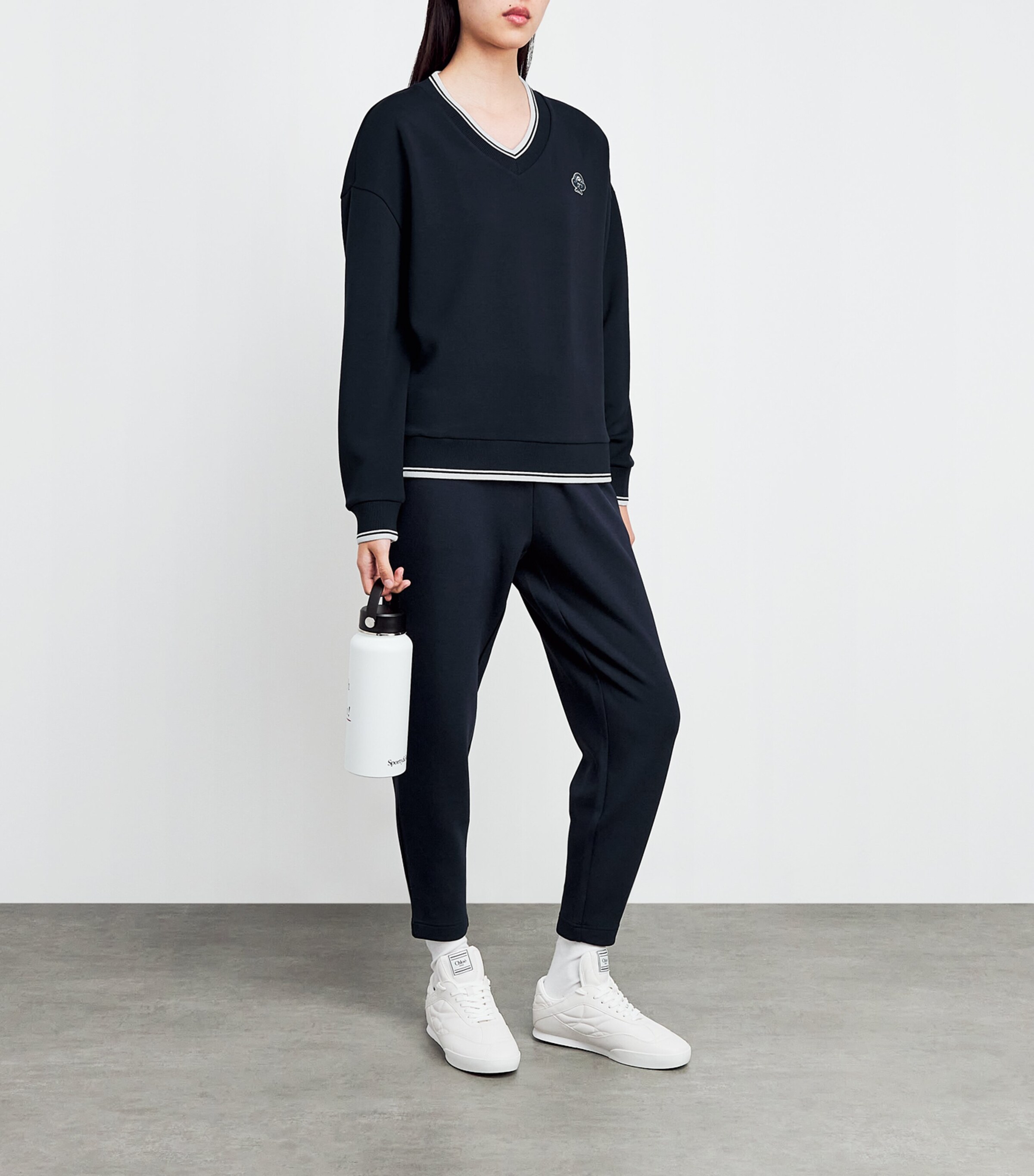 Varley Womens V-Neck Iona Sweatshirt Navy Image 2