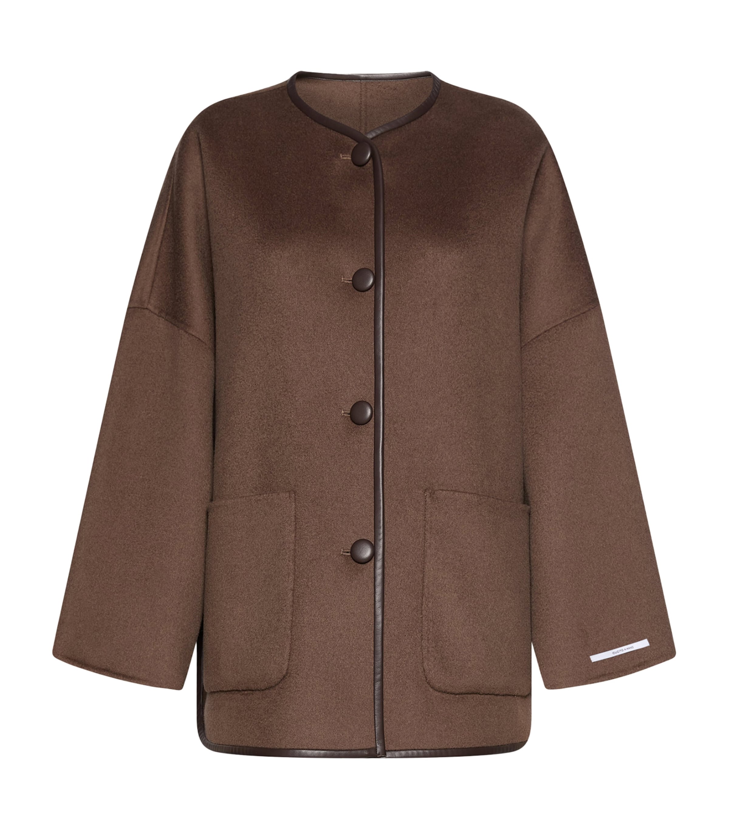 Marella Womens Wool-Blend Buttoned Coat Brown Image 1