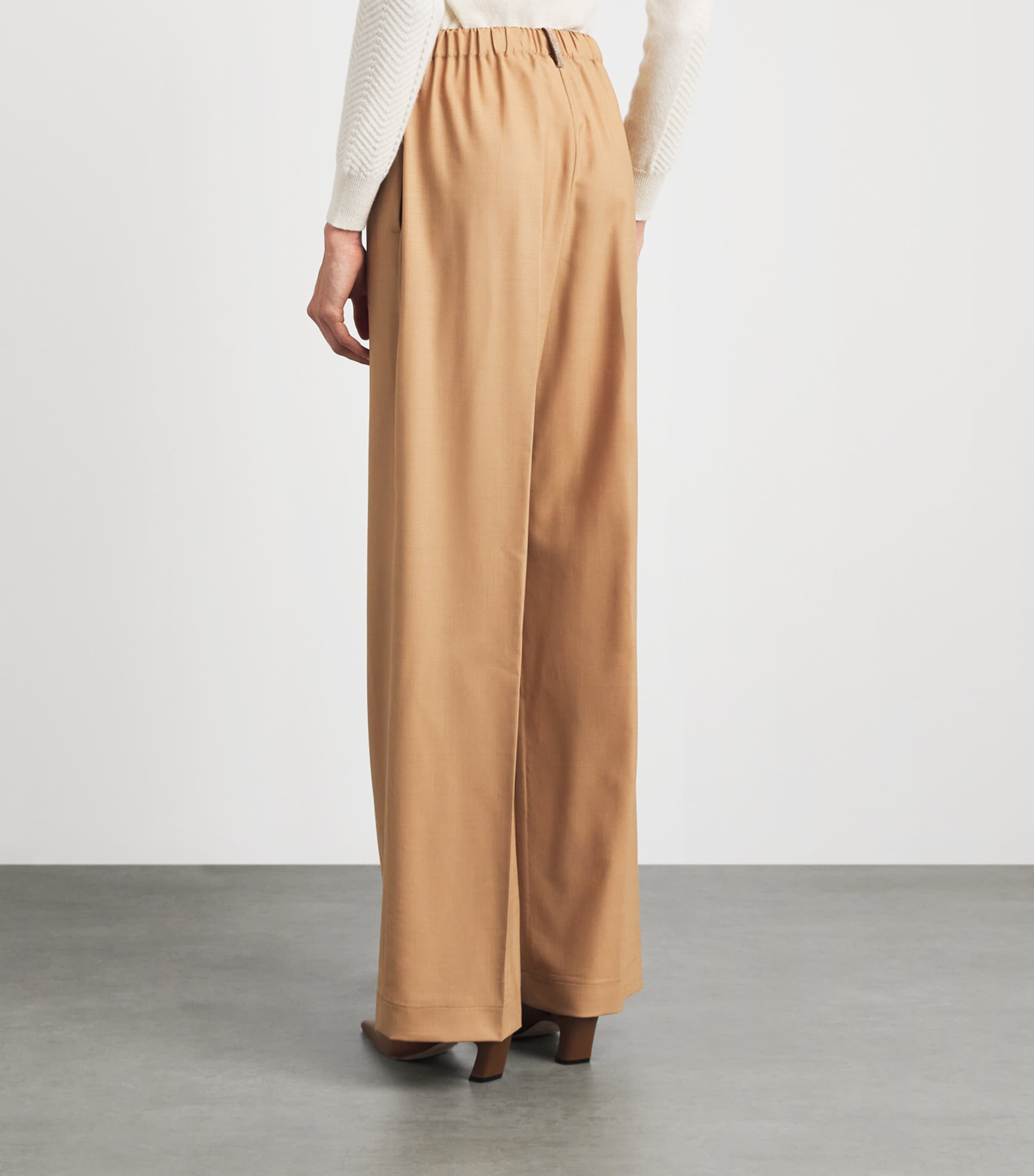 Fabiana Filippi Womens Wool-Blend Wide-Leg Trousers Vimini Image 5