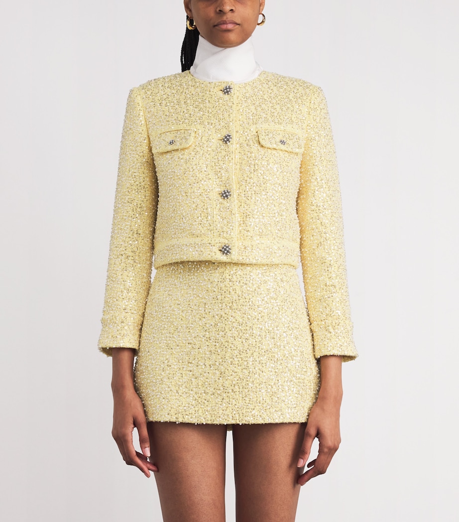 Tweed Embellished Lorie Jacket F732 BUTTER Image 3