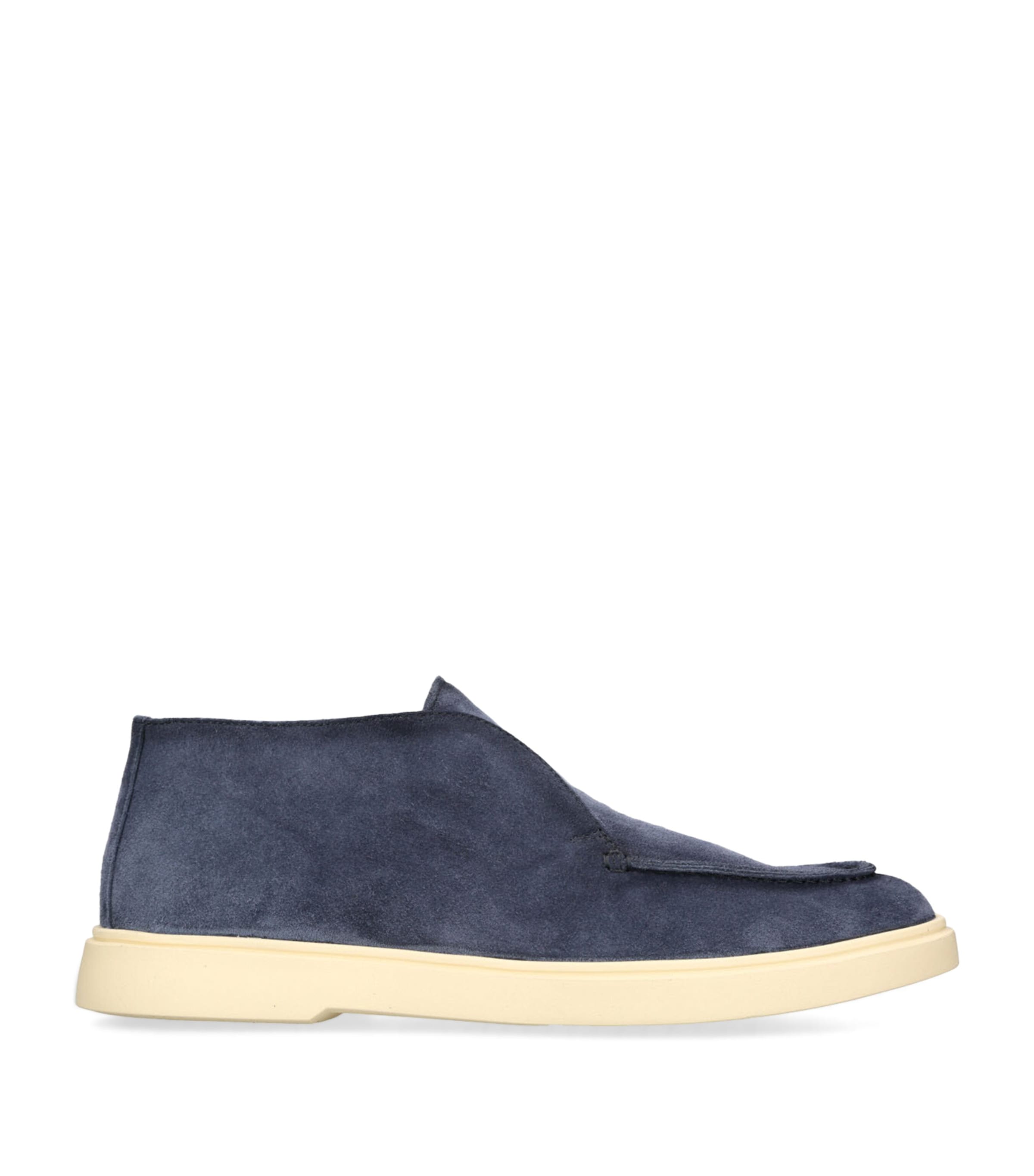 Officine Creative Mens Navy Bones Slip-on Suede Boots In Navy
