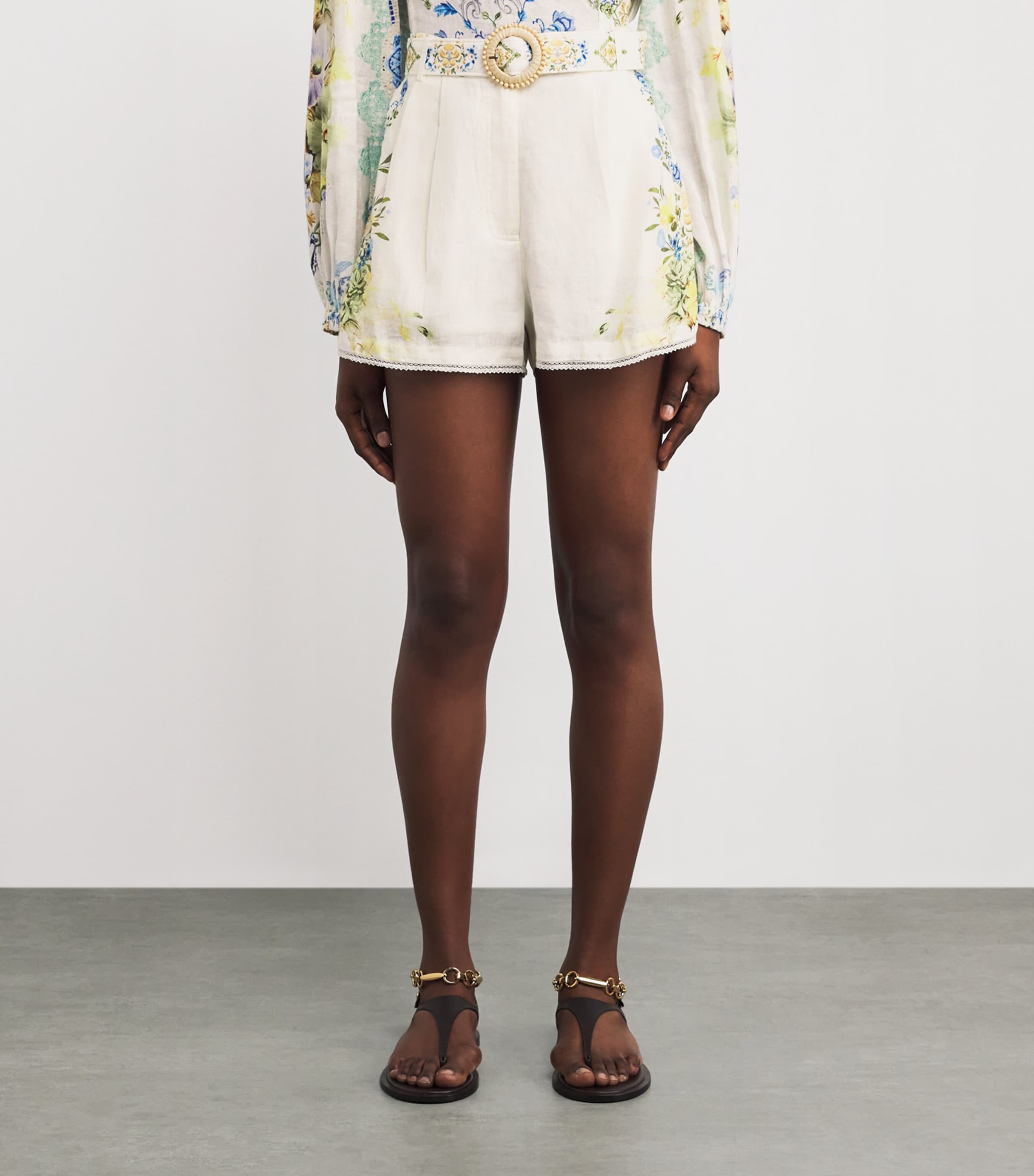 Linen Belted Shorts MY HOMESPUN HRT HMHR Image 3