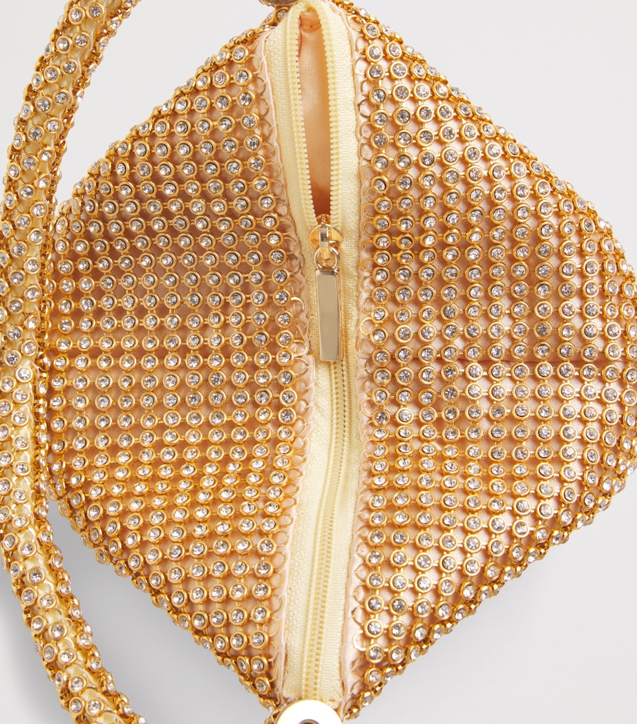 David Charles Crystal-Embellished Dolly Top-Handle Bag M Gold Image 3